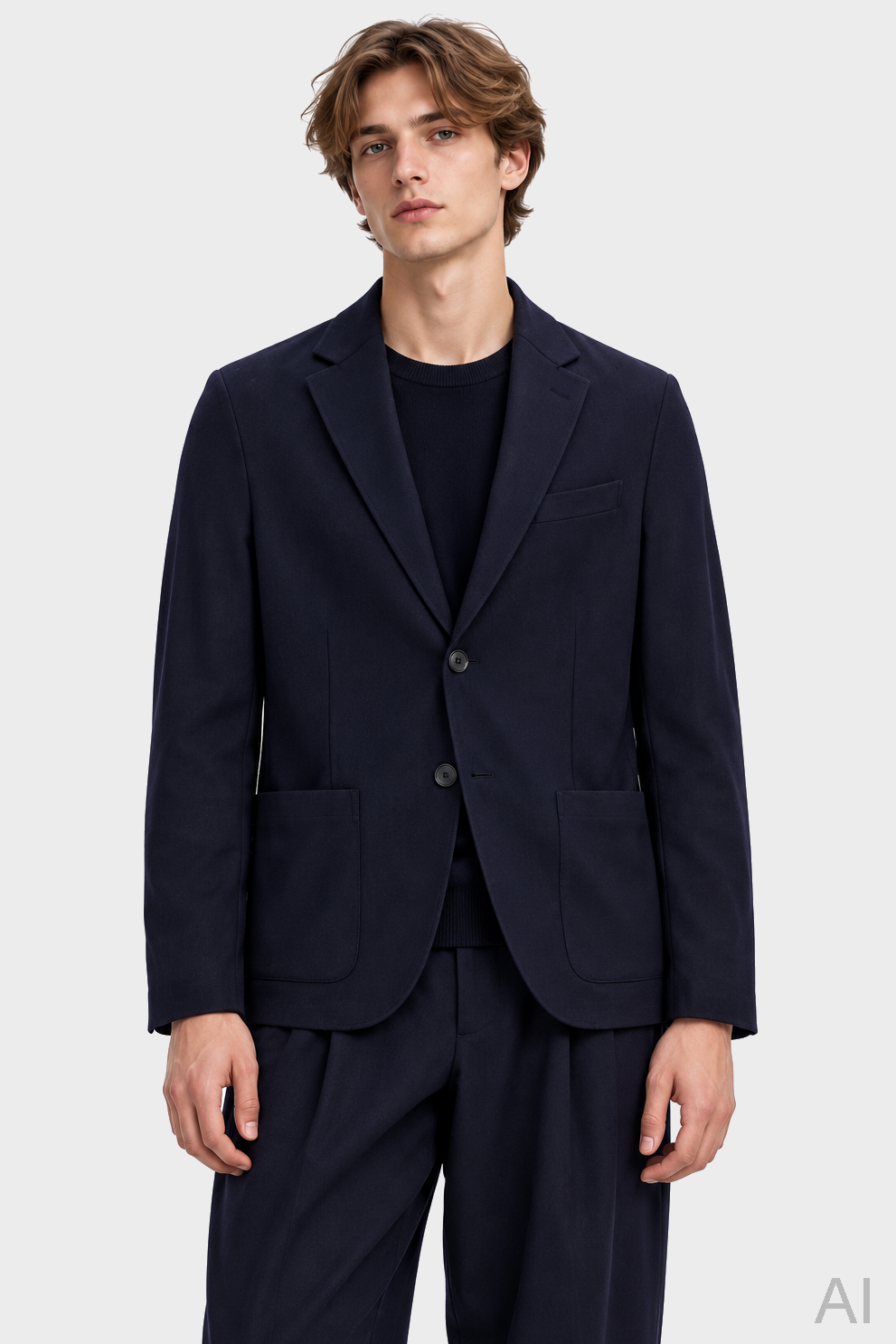 HARRIS WHARF LONDON Superfine Merino Jacket in Dark Navy