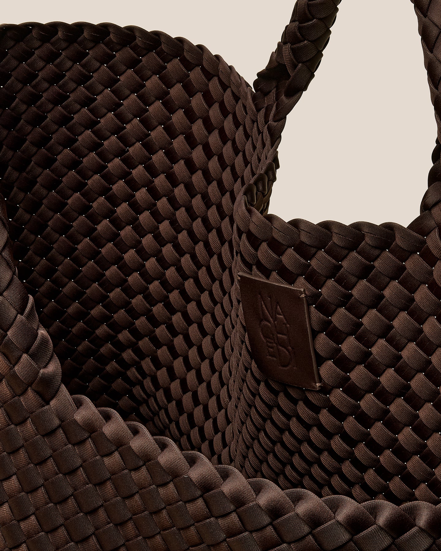 NAGHEDI Handwoven Large Tote St. Barth in Chocolate