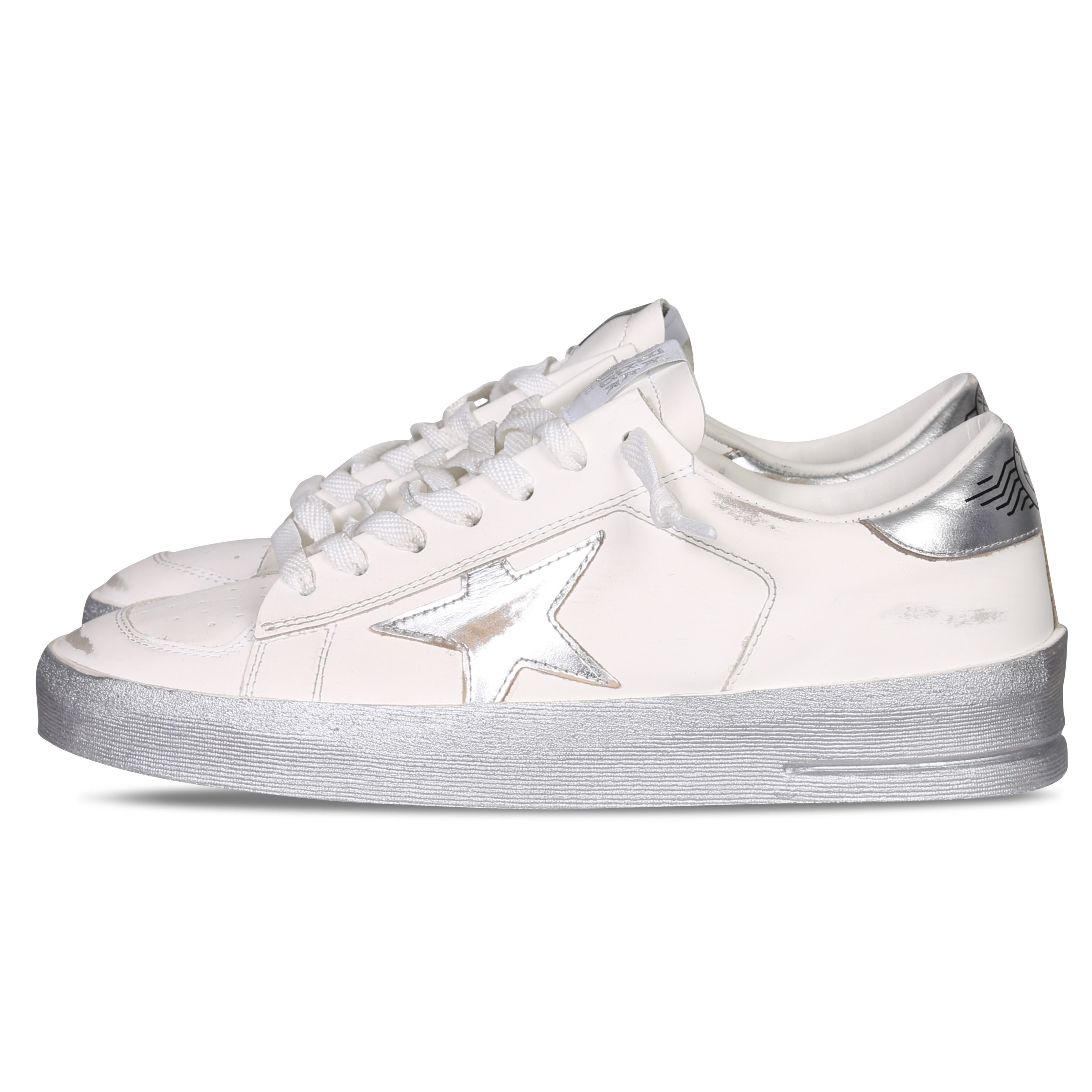Golden Goose Sneaker Stardan in White/Silver Golden Goose Sneaker Stardan in White/Silver