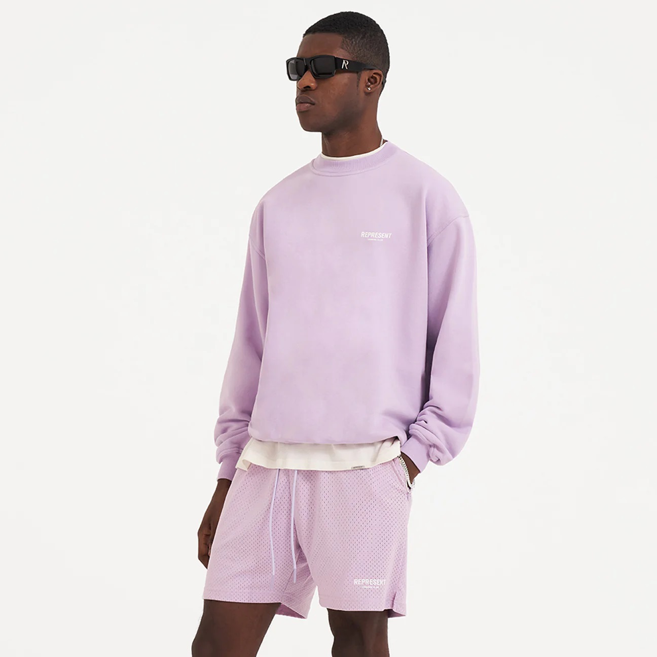 REPRESENT Owners Club Sweater in Pastel Lilac XXL