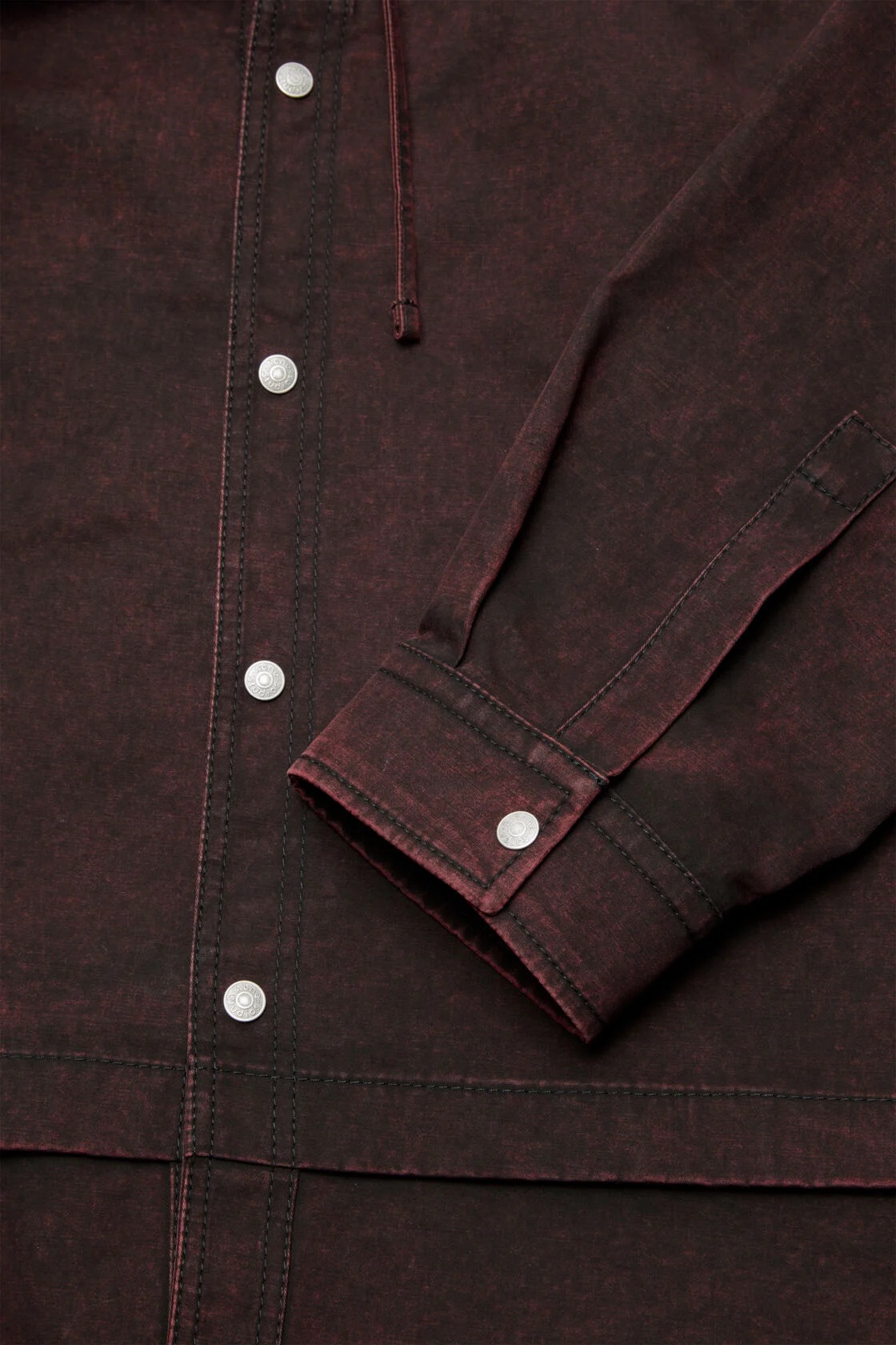 ACNE STUDIOS Oversize Cotton Jacket in Burgundy