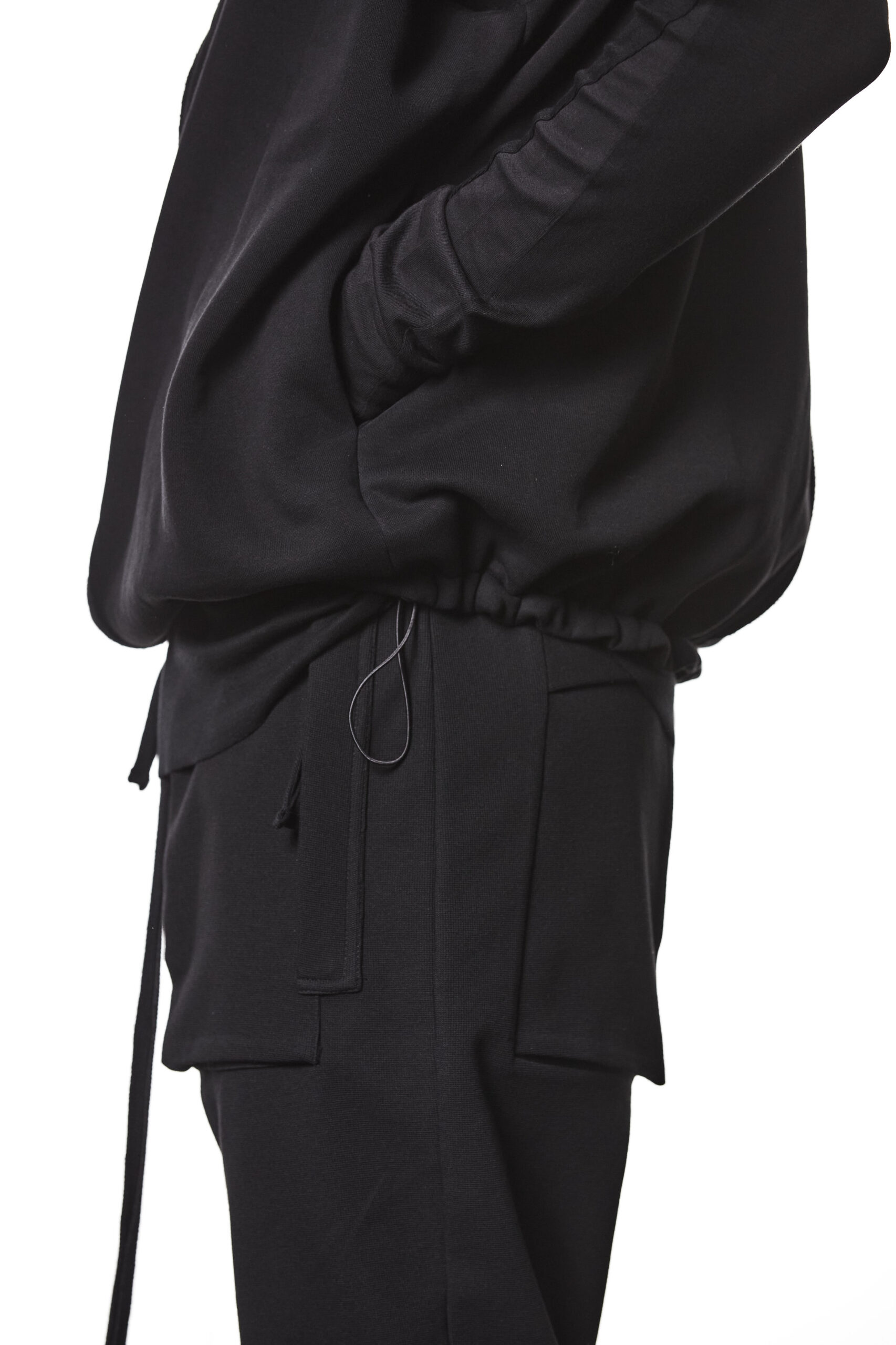 THOM KROM Hodded Vest in Black THOM KROM Hodded Vest in Black