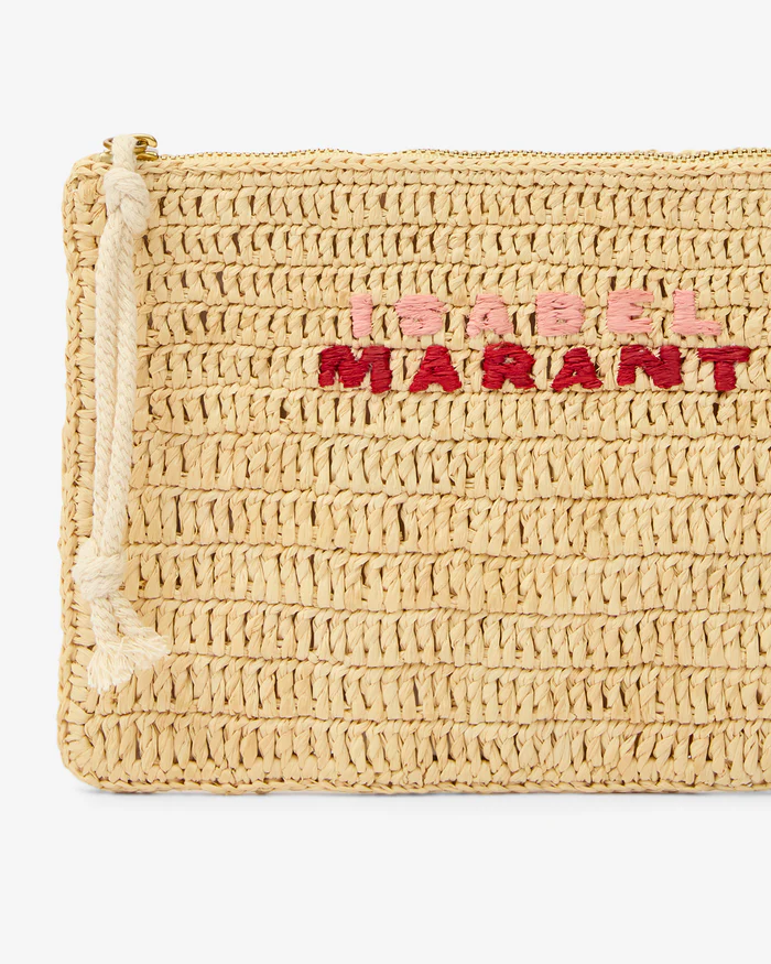 ISABEL MARANT Praia Clutch in Natural/Pink