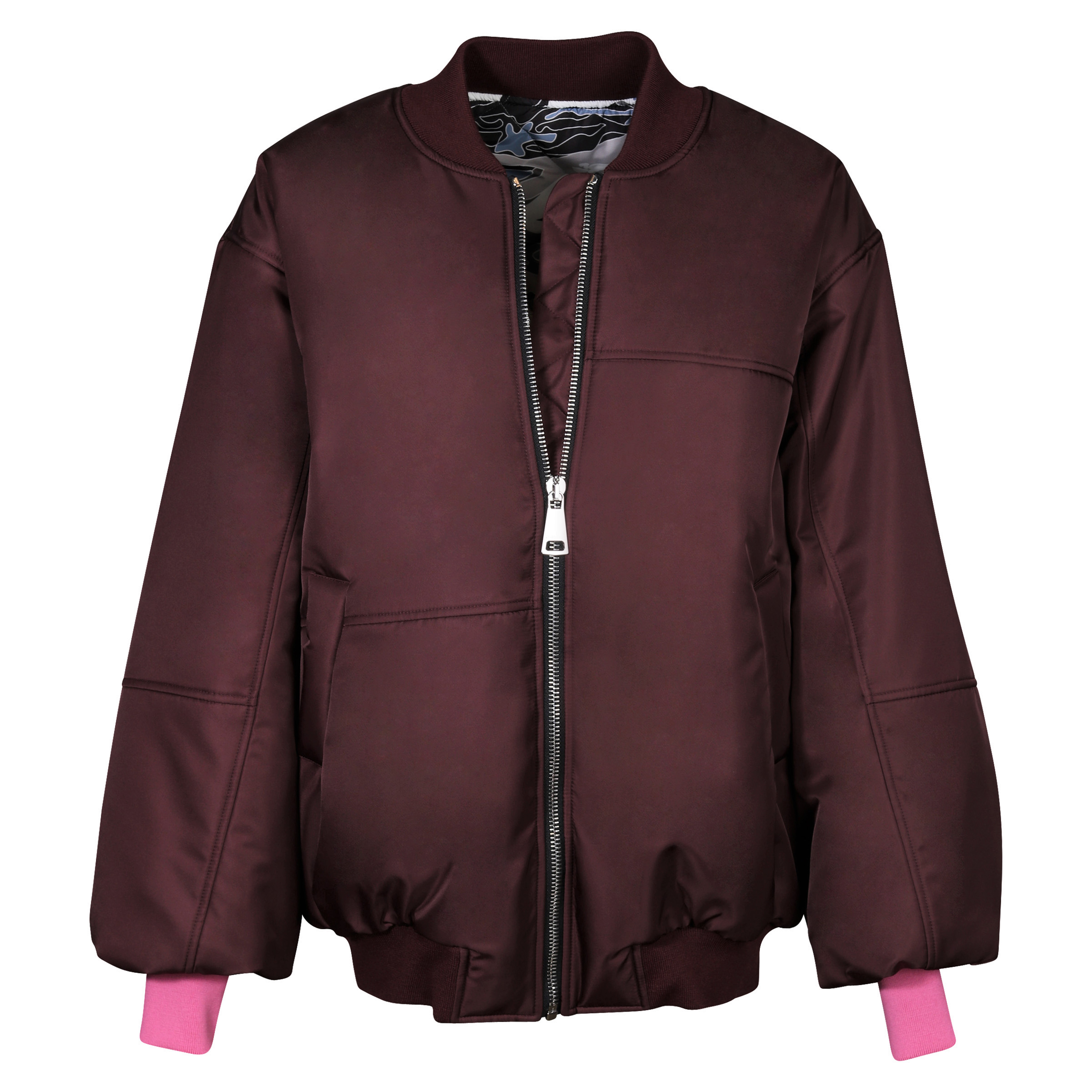 Khrisjoy Puffer Bomber Jacket Aubergine