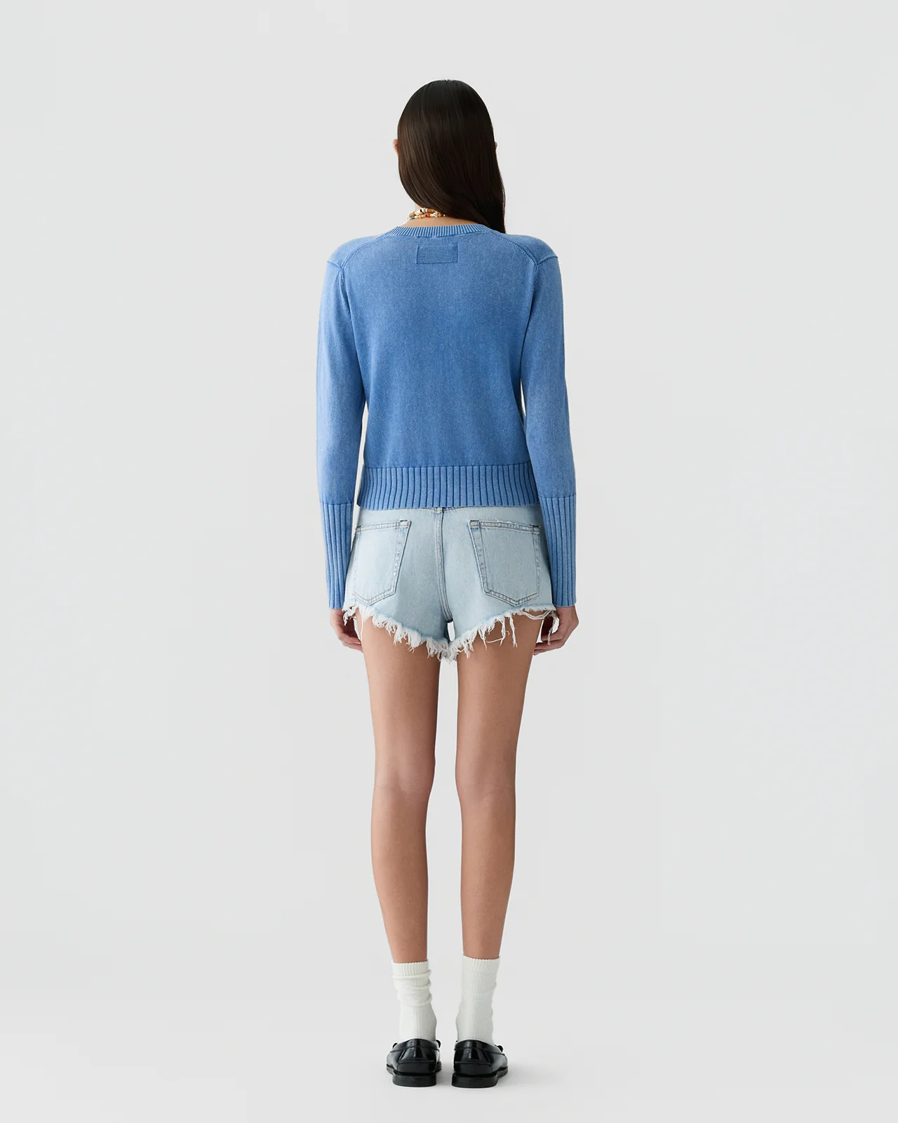 GUEST IN RESIDENCE Shrunken Crew Sweater Sunwash Blue