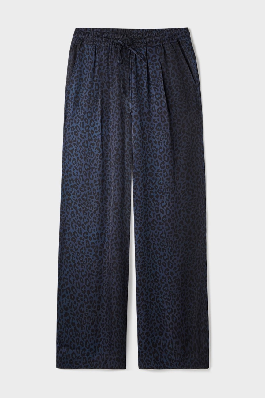 LALA BERLIN Viscose Pant in Dark Navy Leo