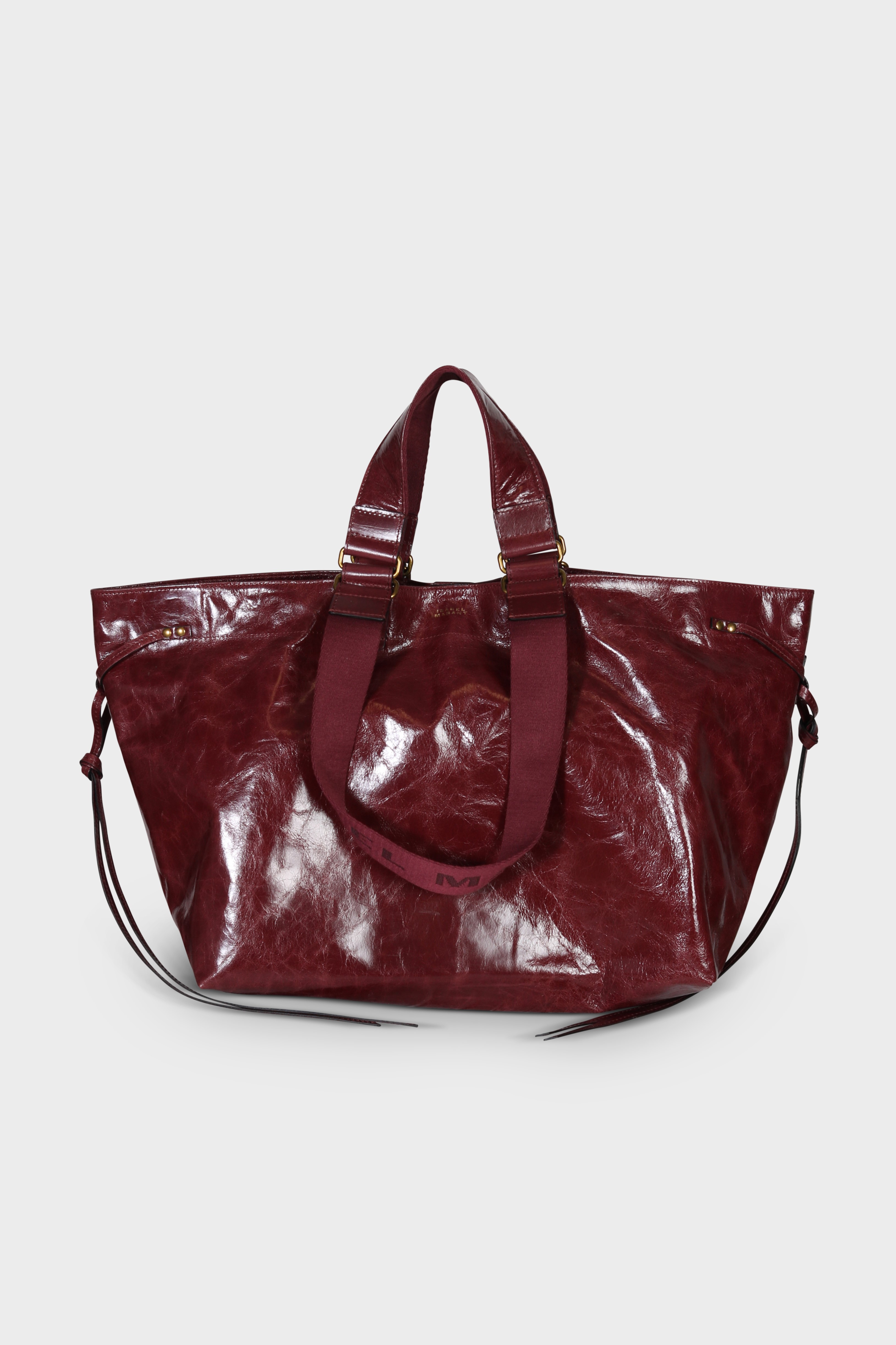 ISABEL MARANT Wardy Leather Shoulder Bag in Burgundy