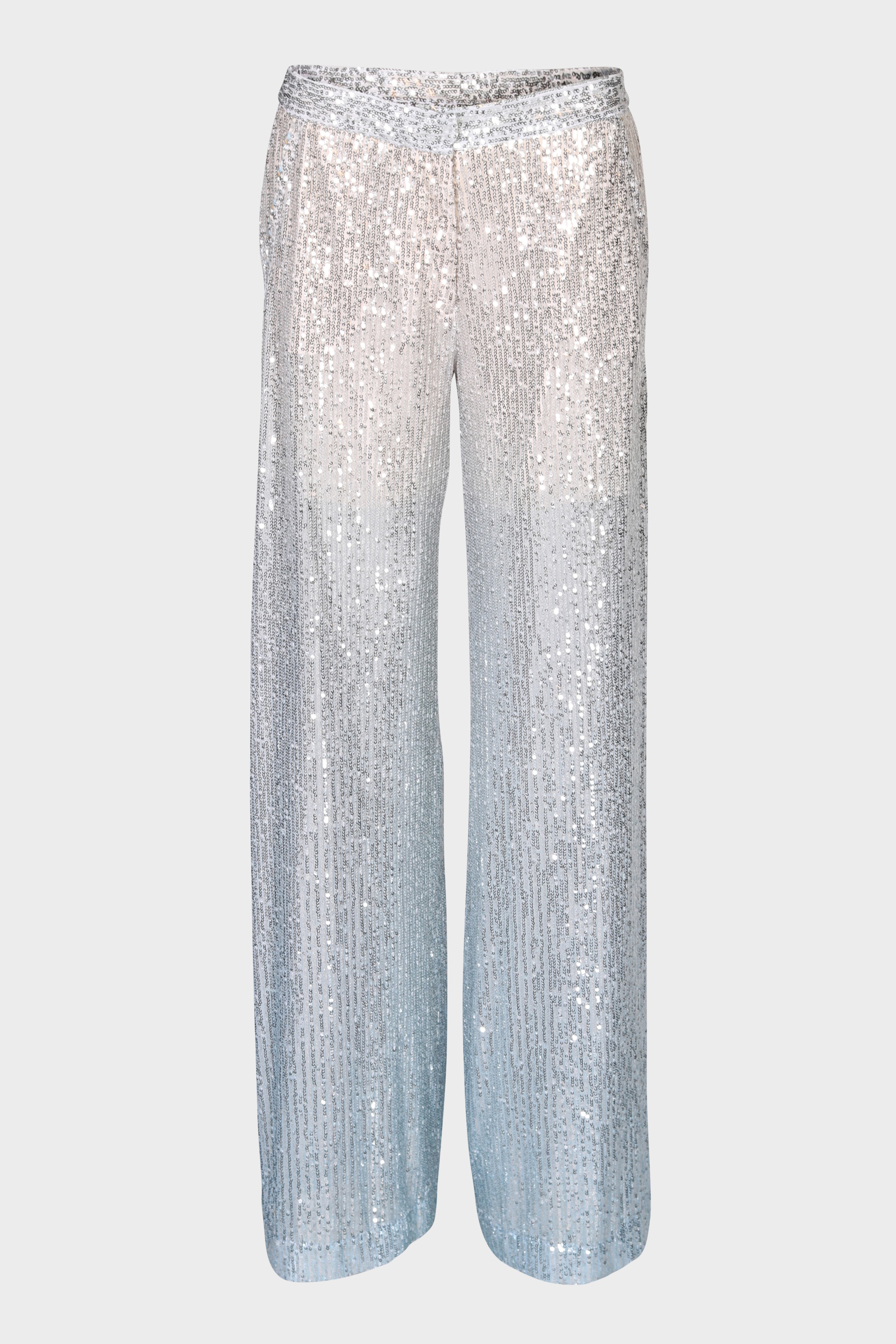 BAZAR DELUXE Sequins Pant in Creme/Blue