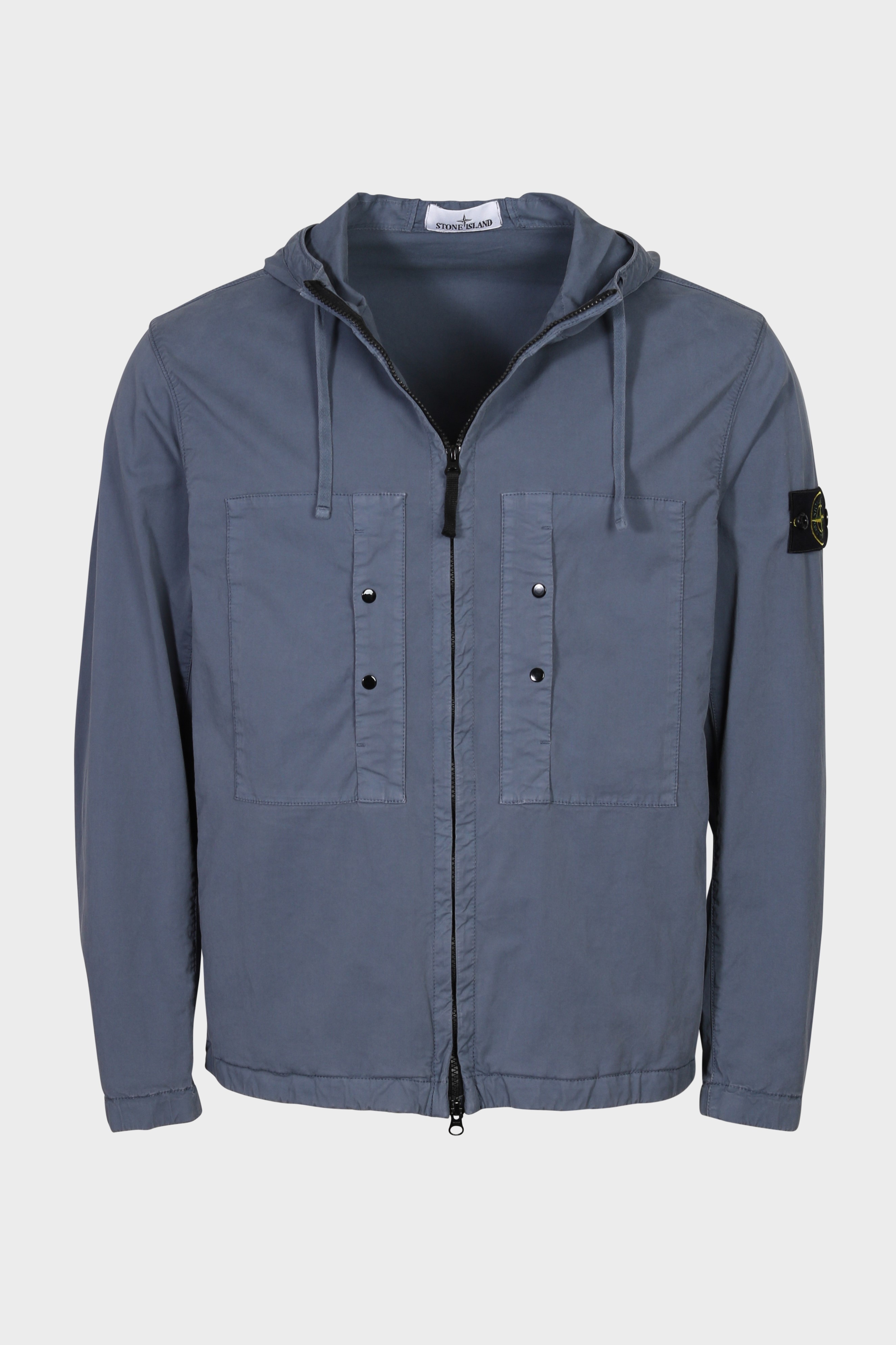 STONE ISLAND Supima Cotton Twill Jacket in Blue STONE ISLAND Supima Cotton Twill Jacket in Blue