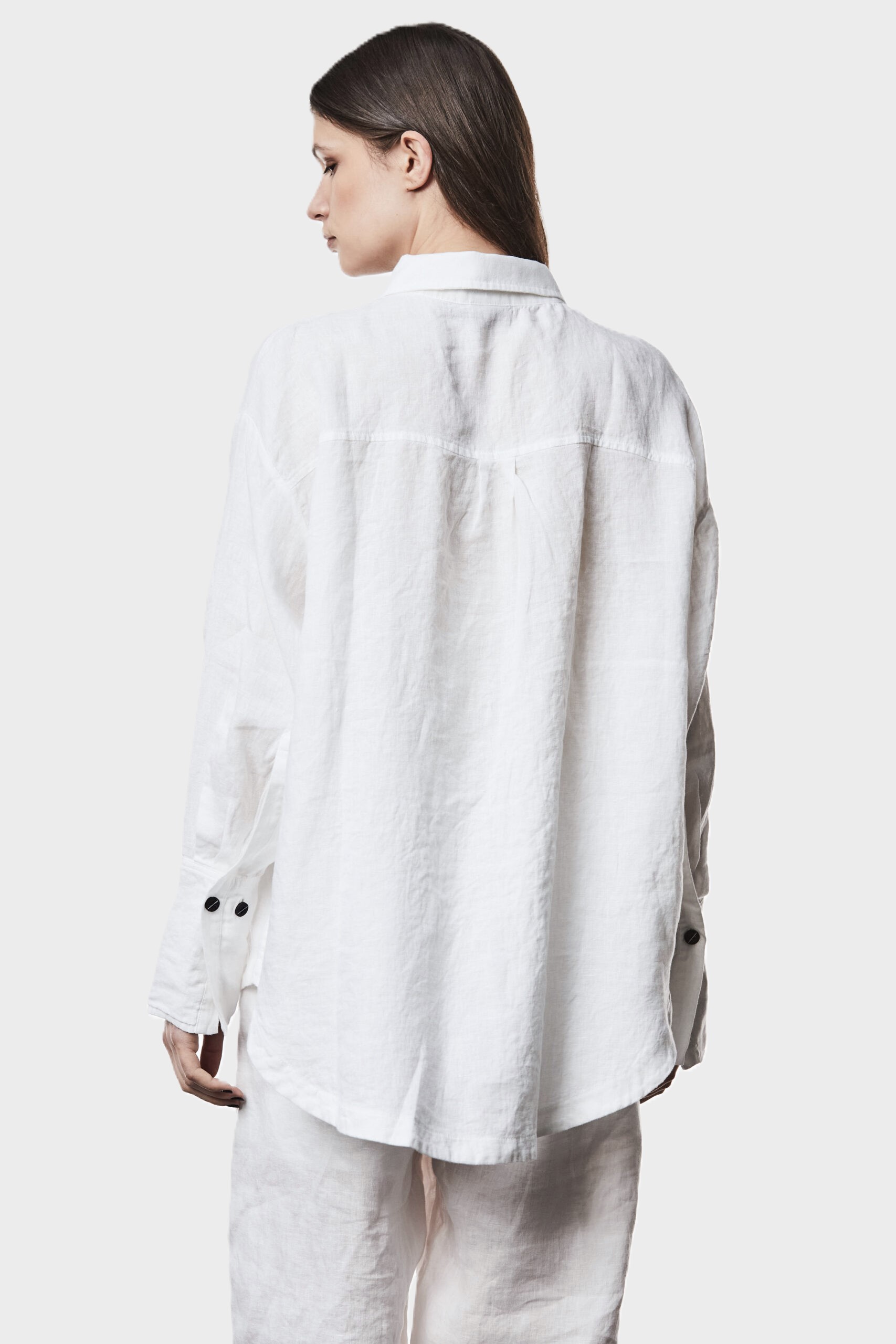 THOM KROM Linen Blouse in Offwhite THOM KROM Linen Blouse in Offwhite