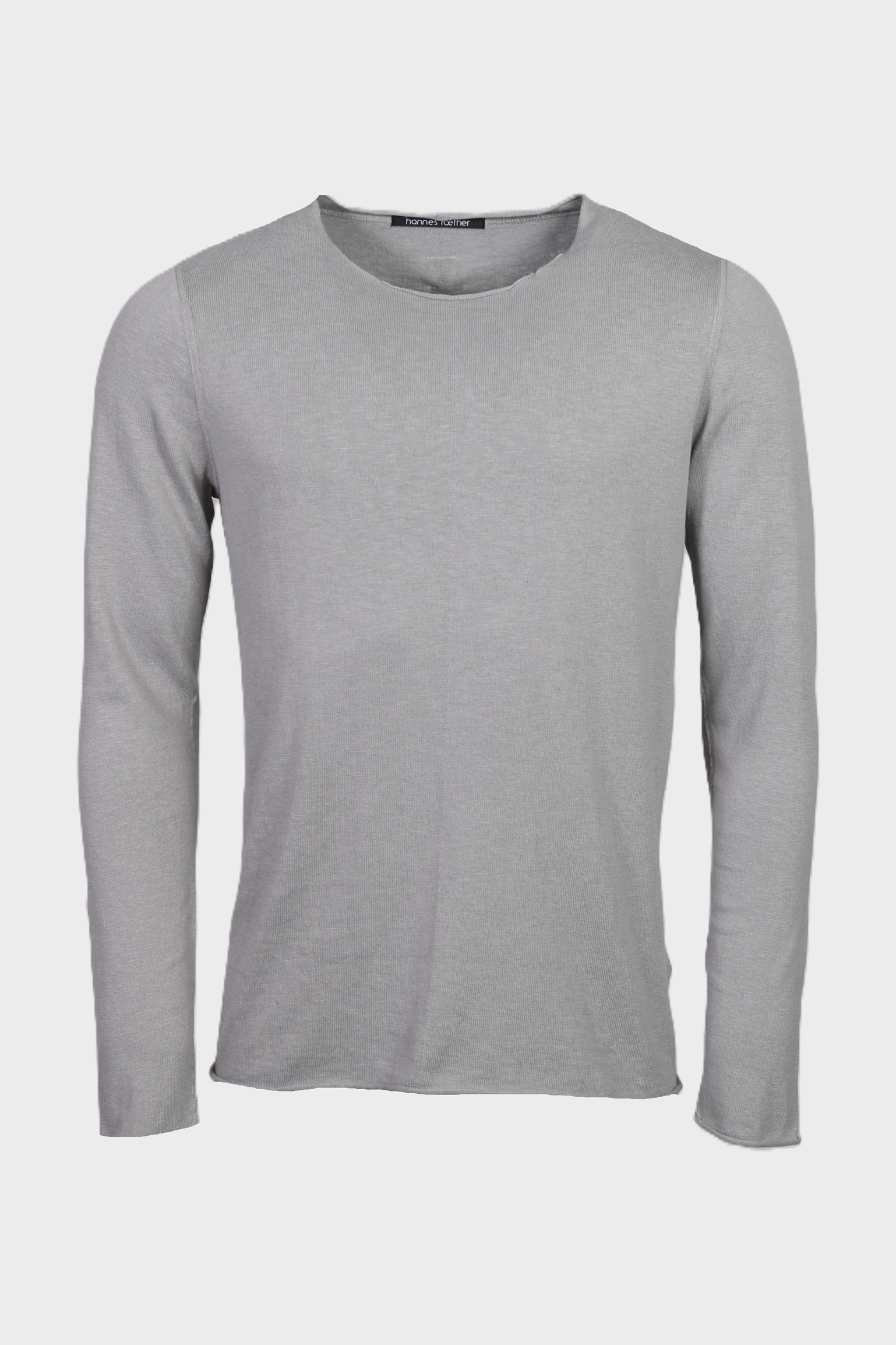 HANNES ROETHER Cotton/Linen Knit Pullover in Grey