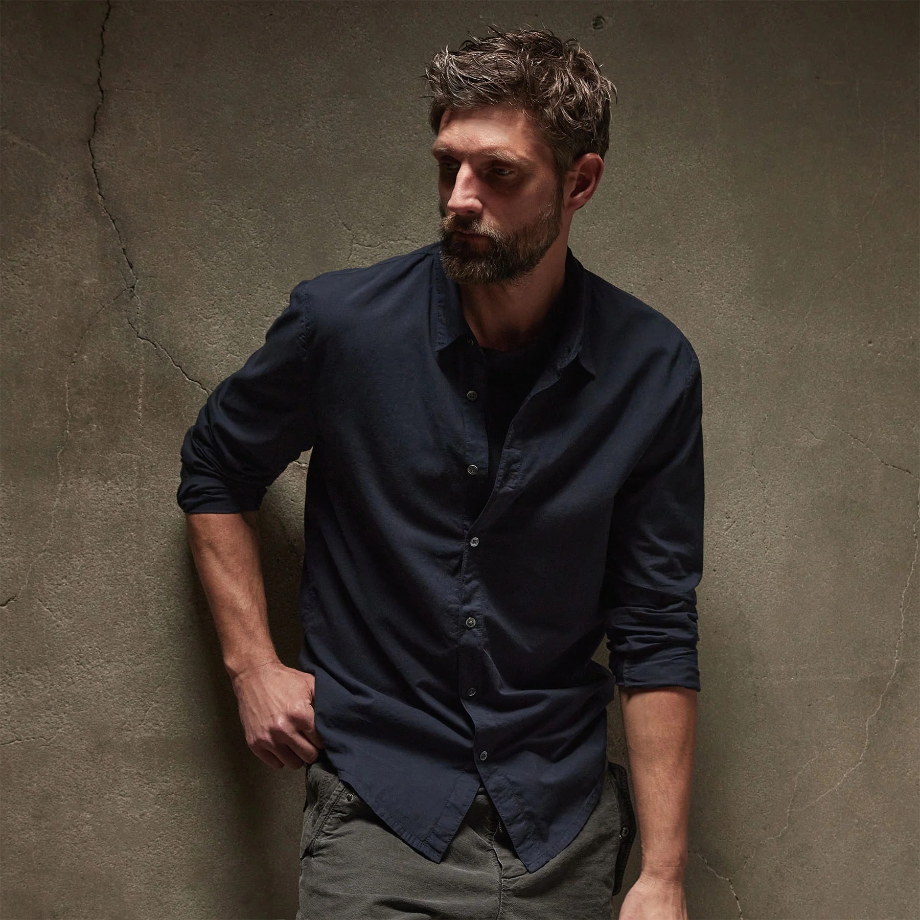 JAMES PERSE Standard Shirt in Navy 2XL/5