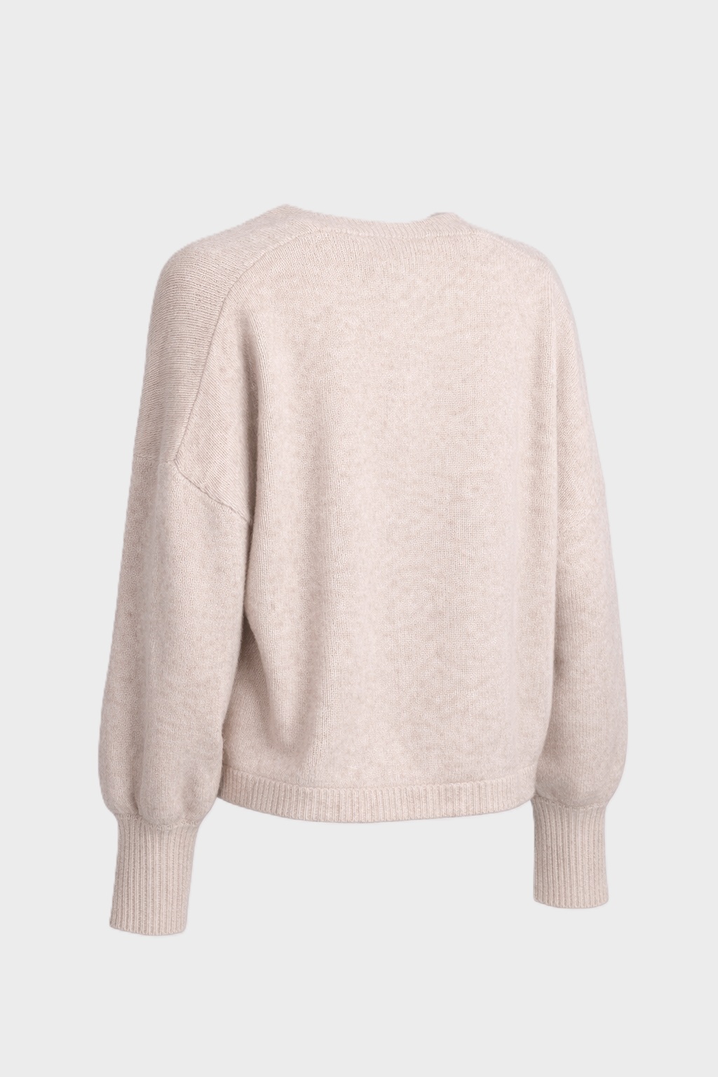 FLONA Cashmere Boxy Fit Cardigan in Light Beige Melange