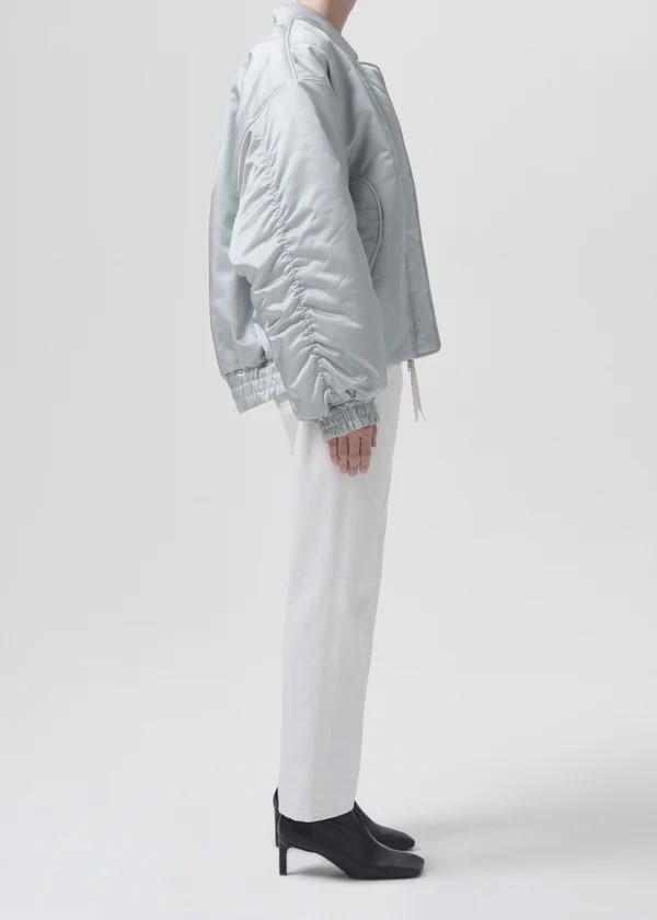 AGOLDE Nisa Bomber Jacket in Oystergrey M
