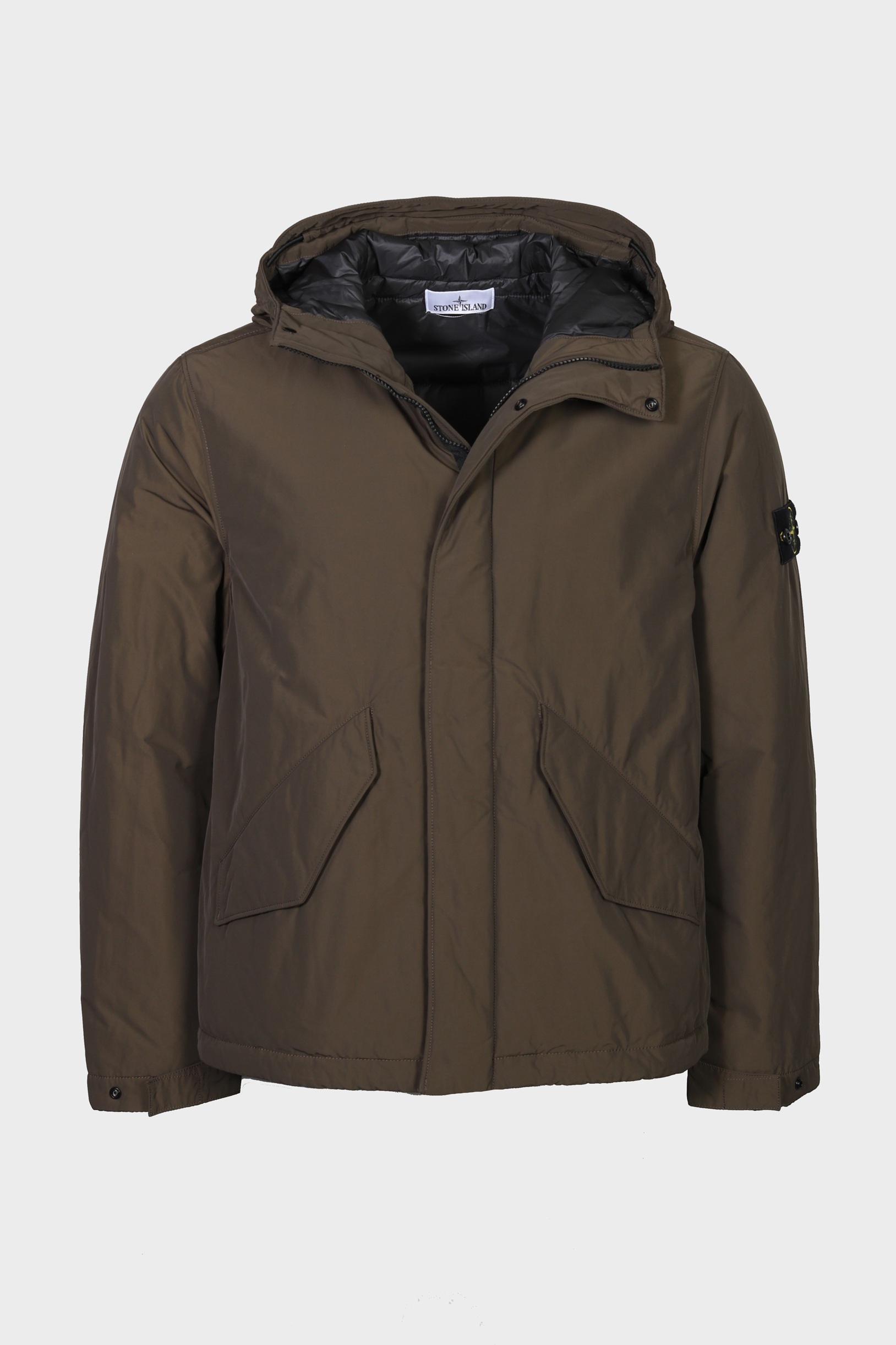 STONE ISLAND Micro Reps Hooded Jacket in Dark Olive