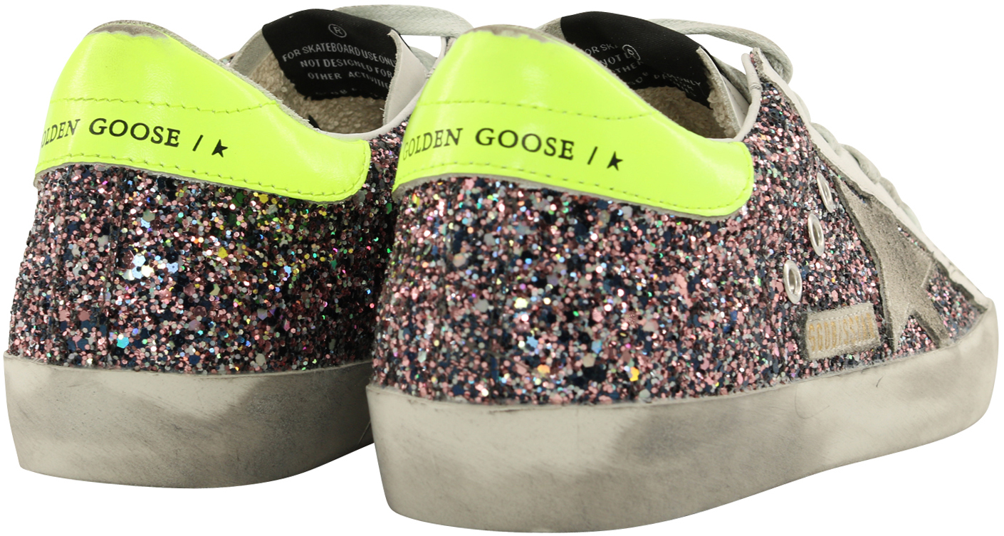 Golden Goose Sneaker Superstar Pink Grey Glitter Ice Suede  40