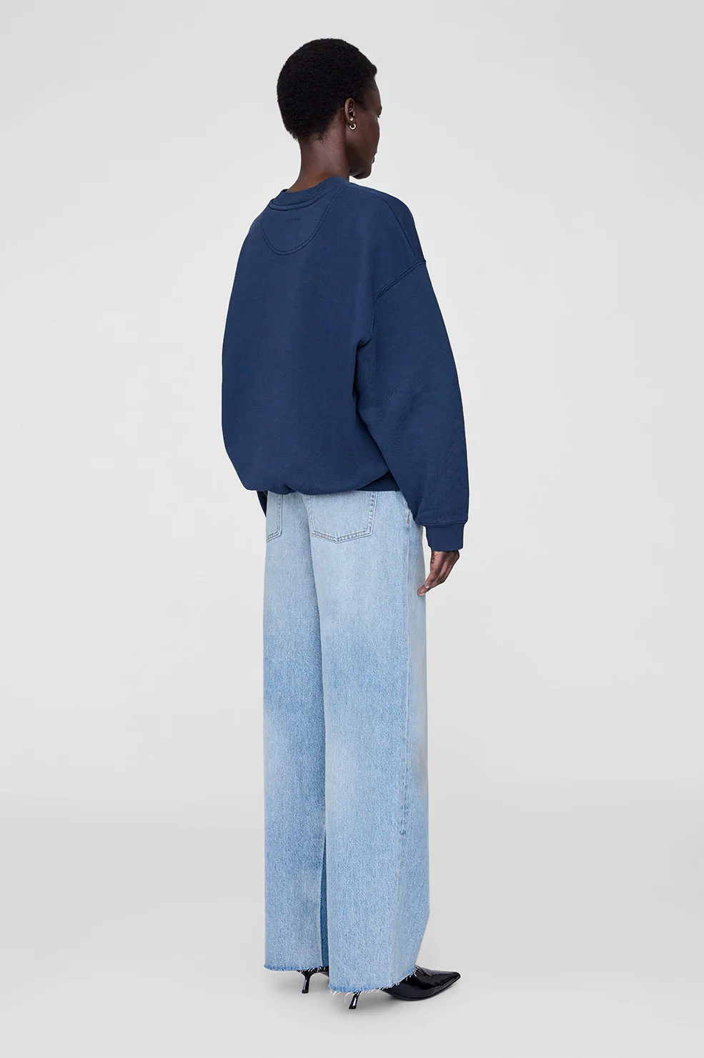 ANINE BING Paris Oversize Sweatshirt in Washed Navy