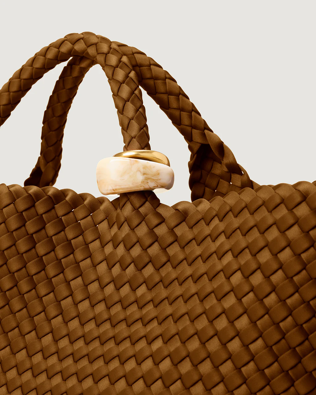 NAGHEDI Handwoven St. Barths Medium Tote Beads in Teak