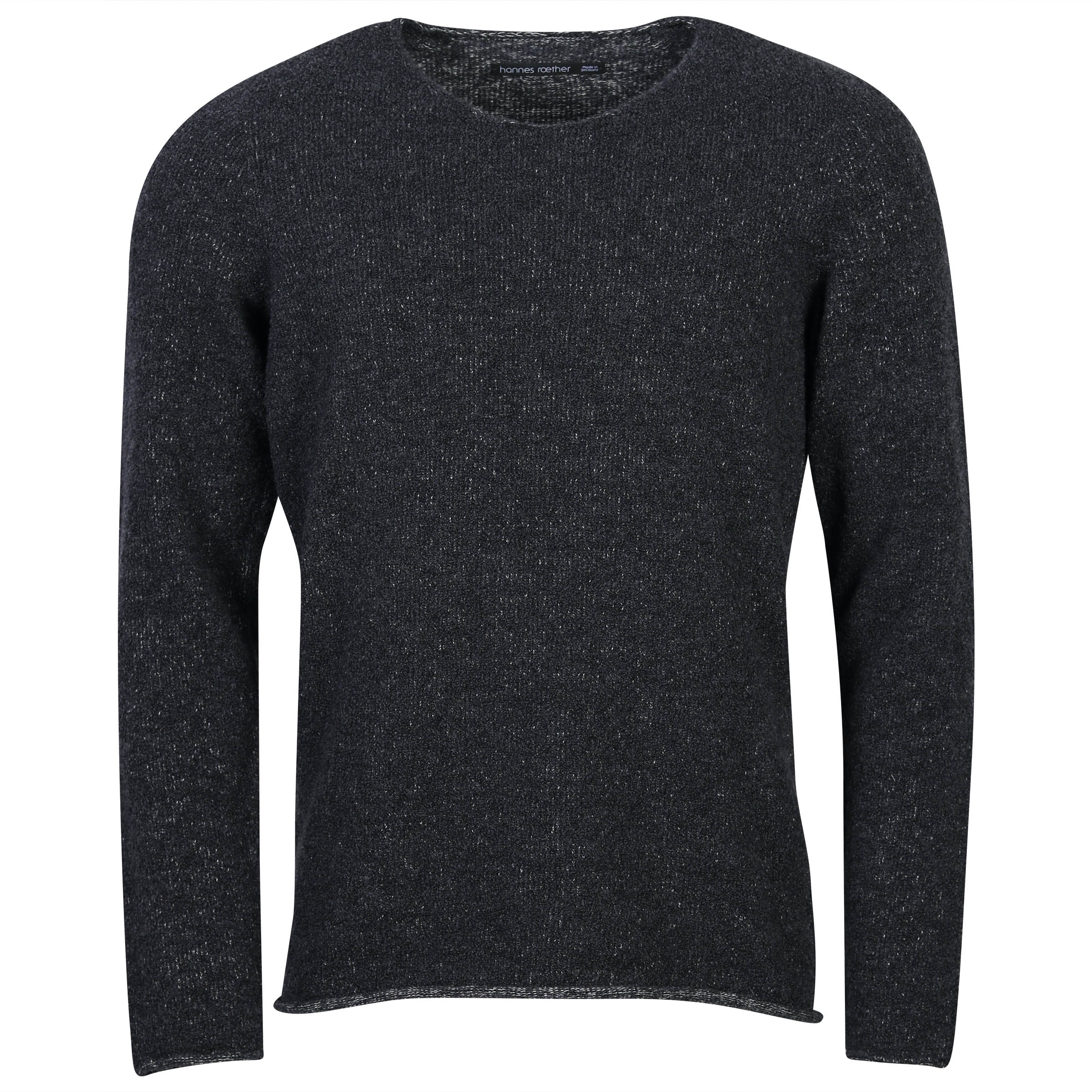 Hannes Roether Fluffy Knit Sweater Sober in Dark Grey/Black