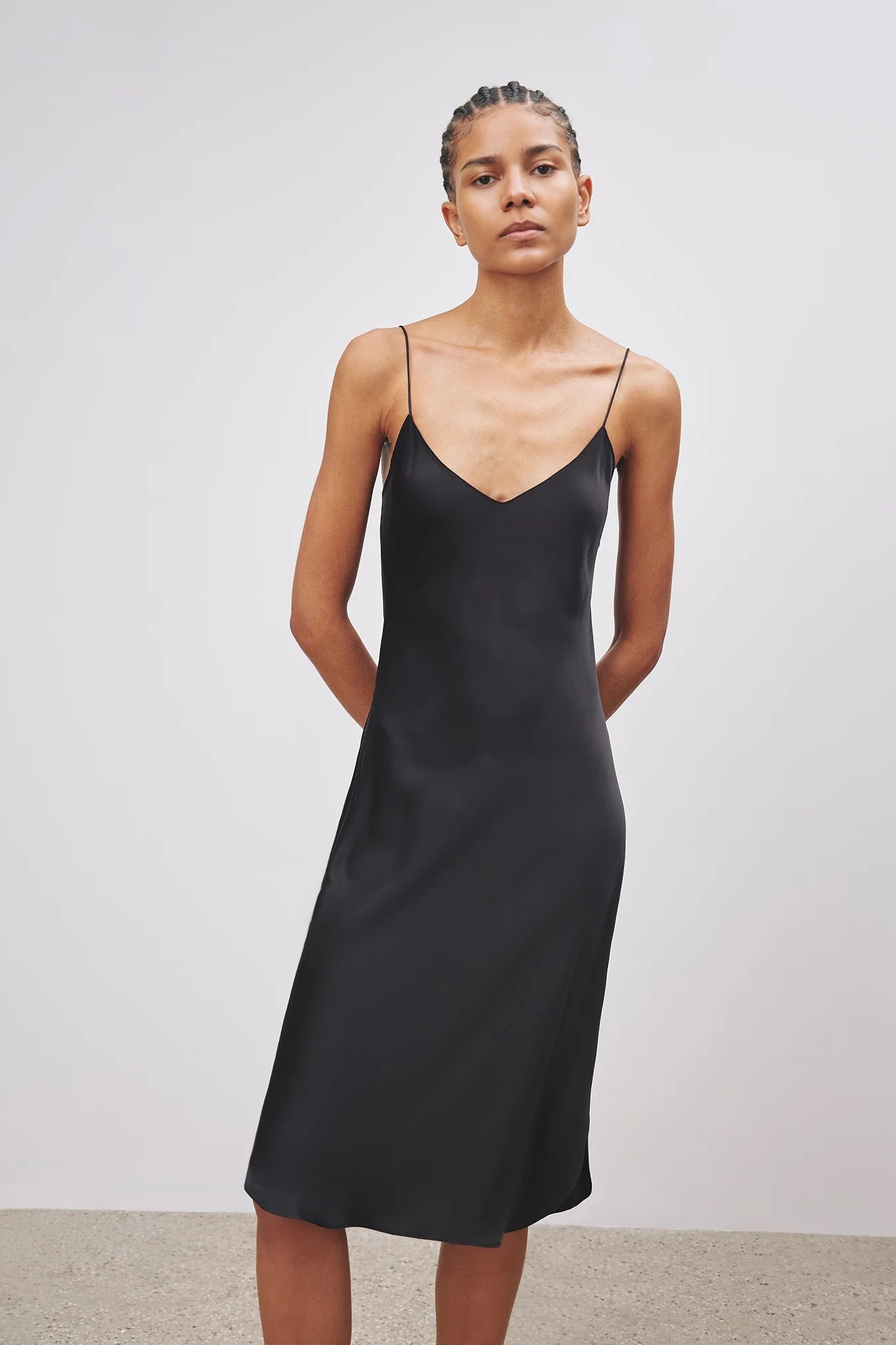 Nili Lotan Short Cami Silk Dress in Black M