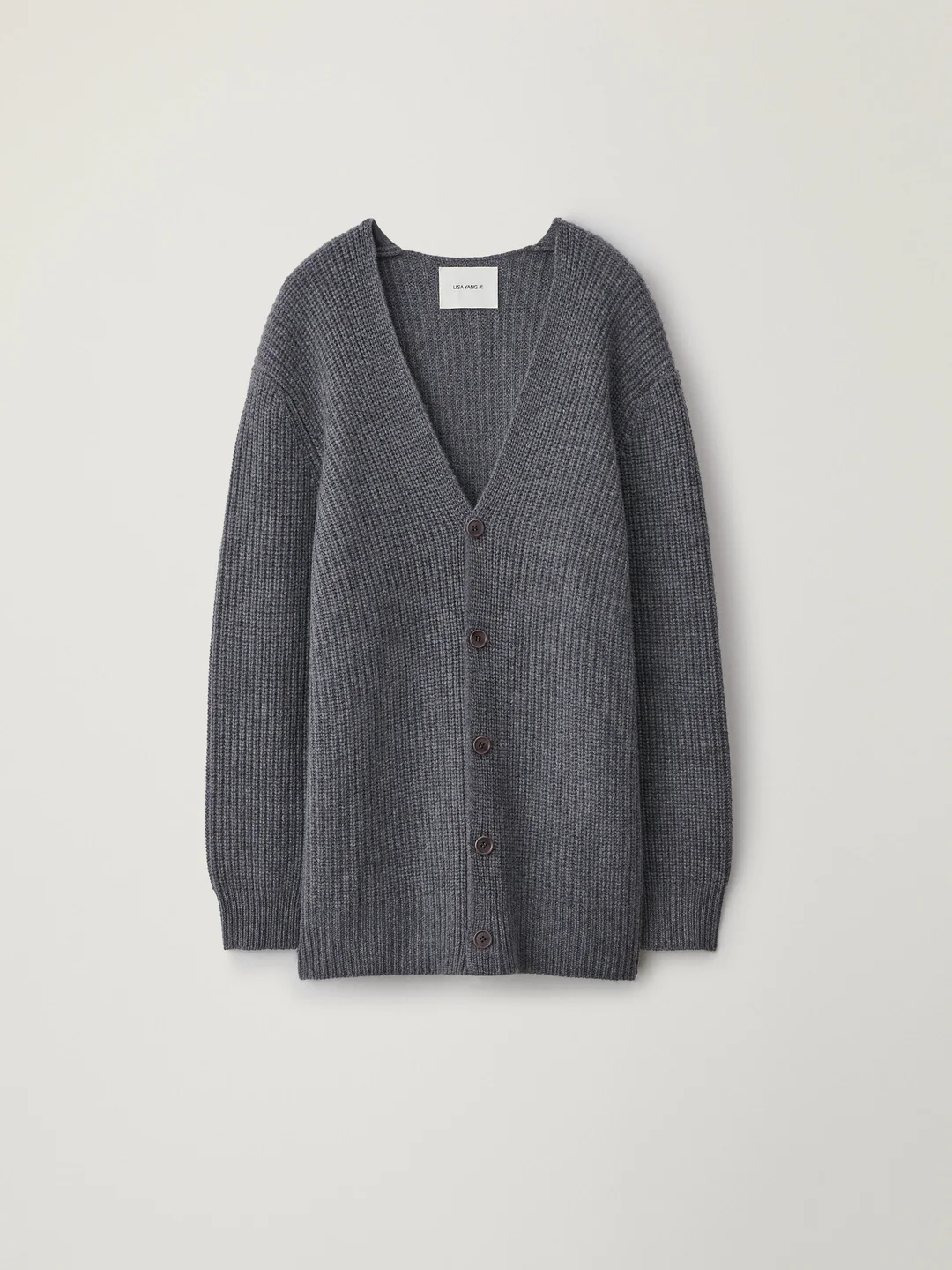 LISA YANG Leander Cashmere Cardigan in Graphite