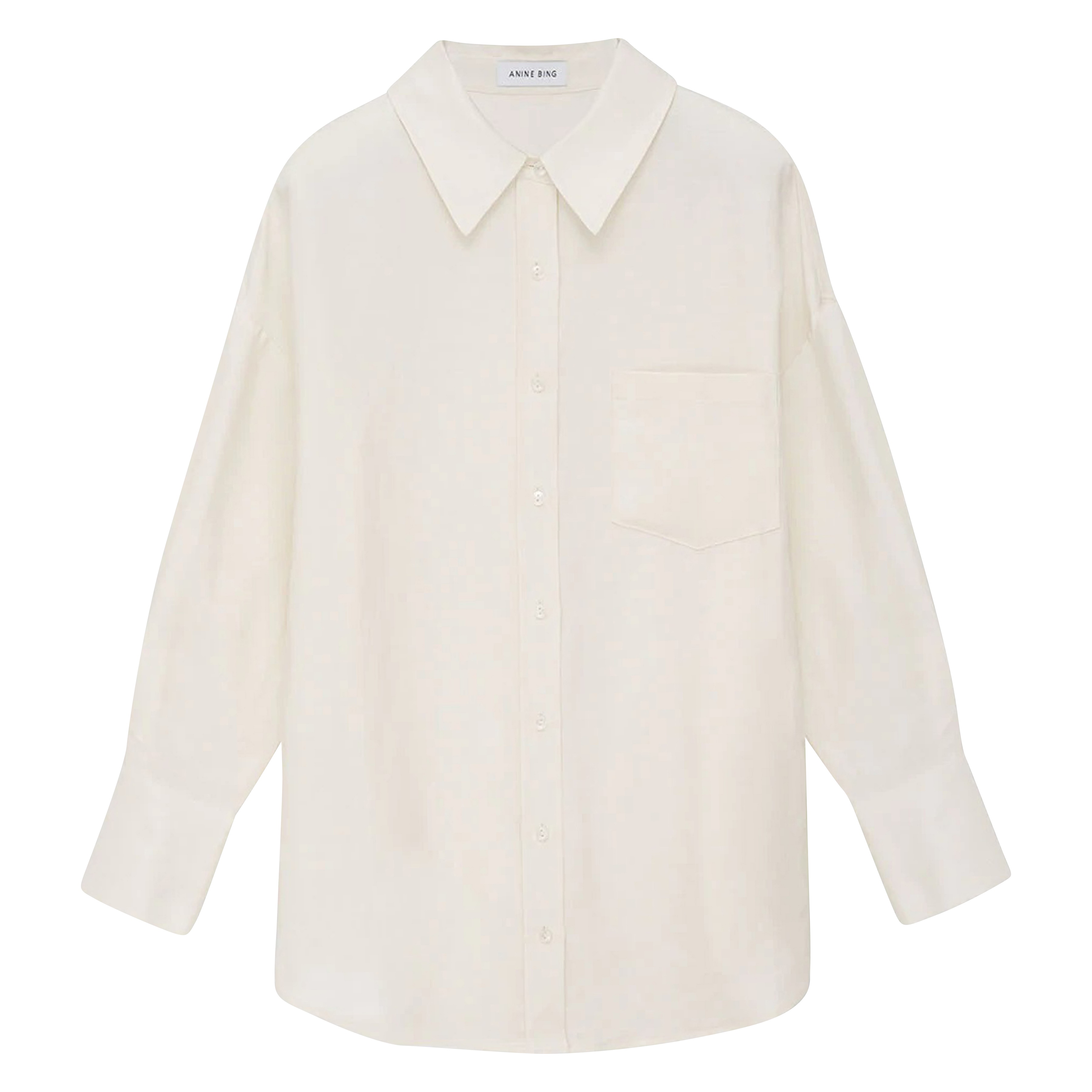 Anine Bing Mika Shirt in Ivory XXS