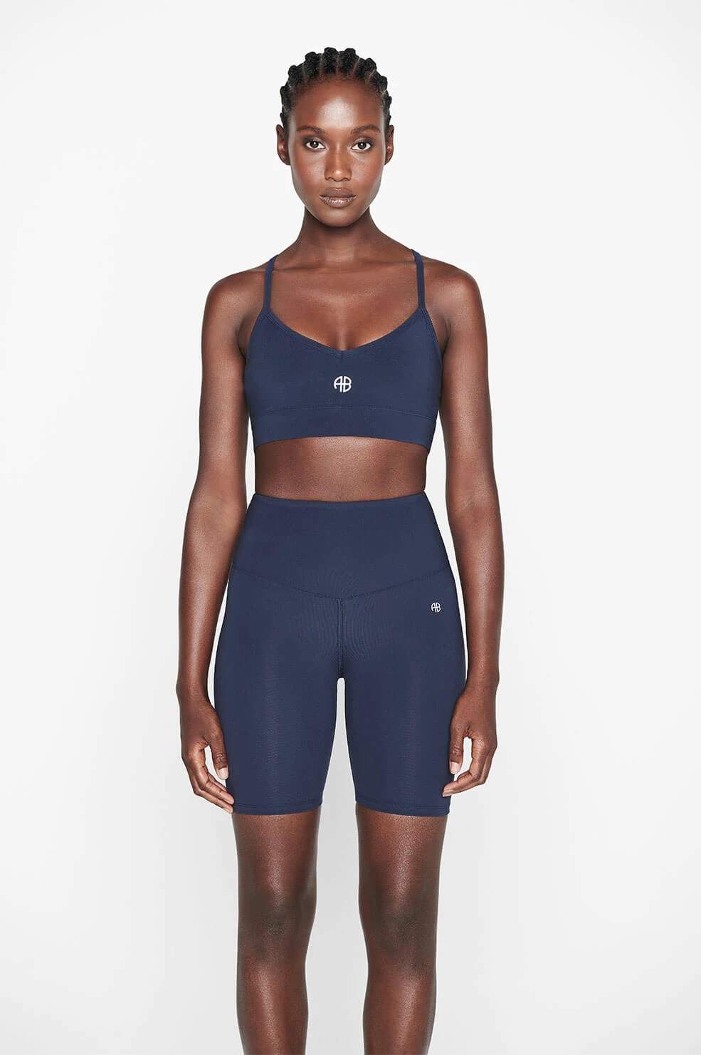 Anine Bing Blake Biker Short in Pacific Blue XS