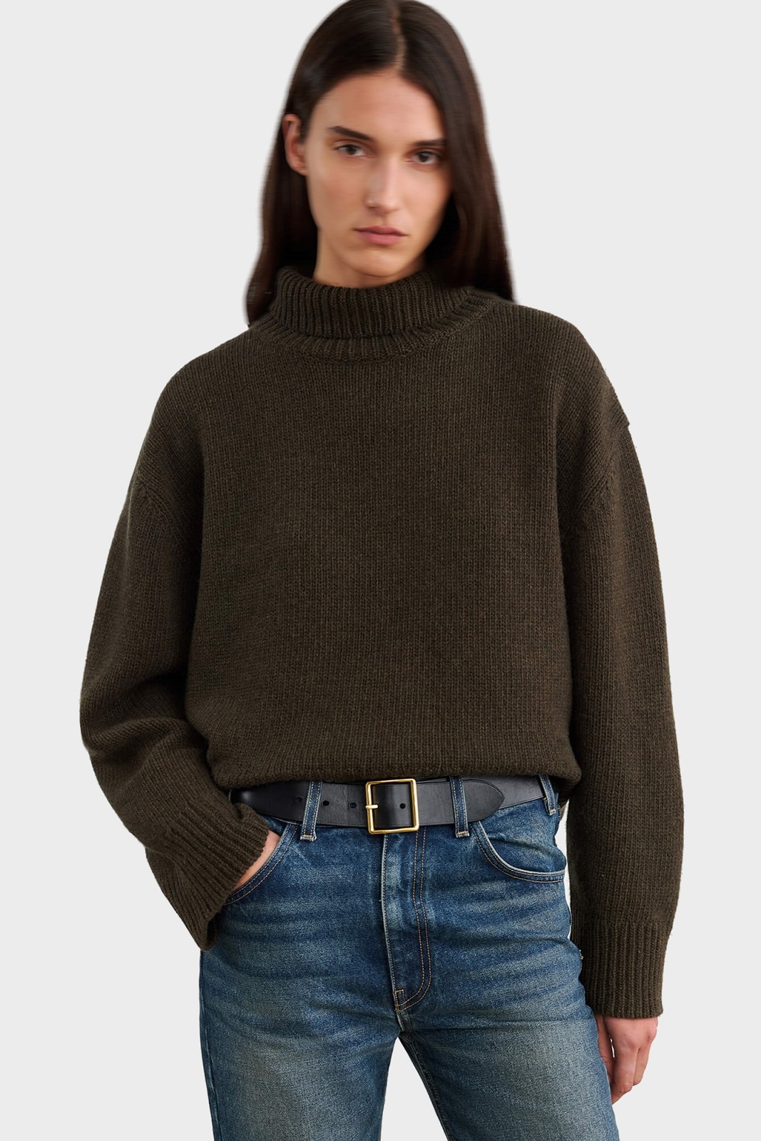 NILI LOTAN Omaira Turtleneck Knit Sweater in Dark Navy