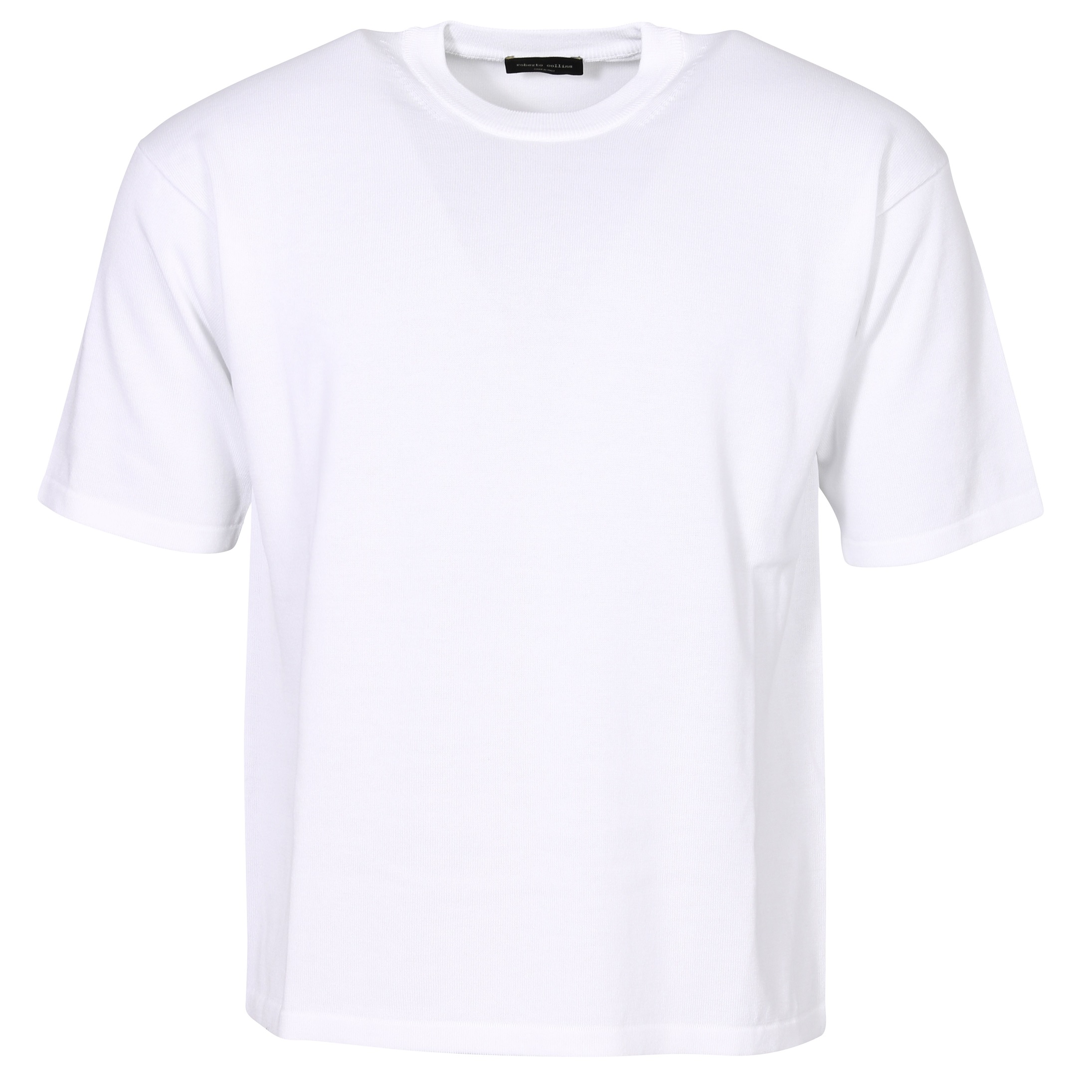 ROBERTO COLLINA Girocollo Boxy Knit Tee in White ROBERTO COLLINA Girocollo Boxy Knit Tee in White