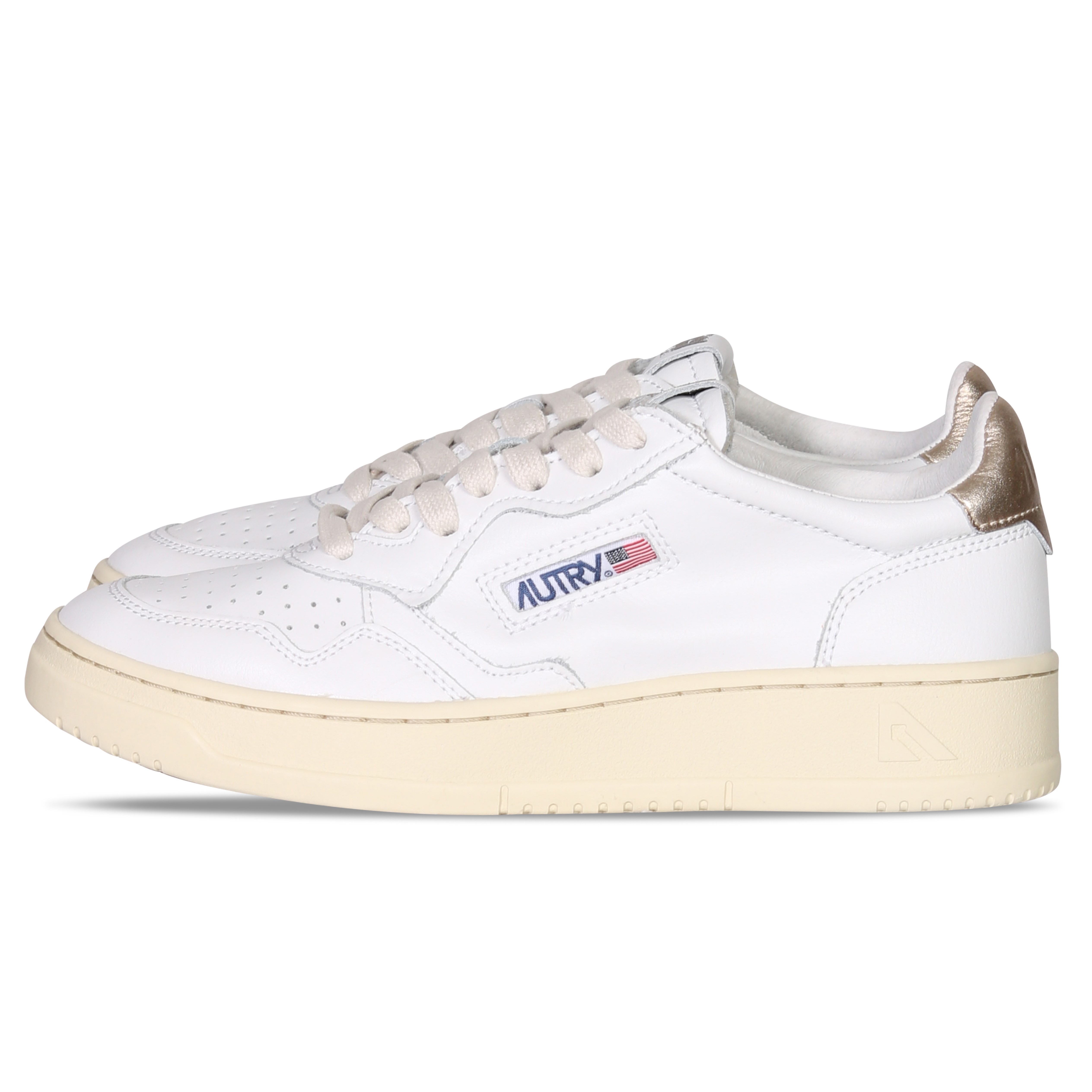 AUTRY ACTION SHOES Low Sneaker in White/Gold