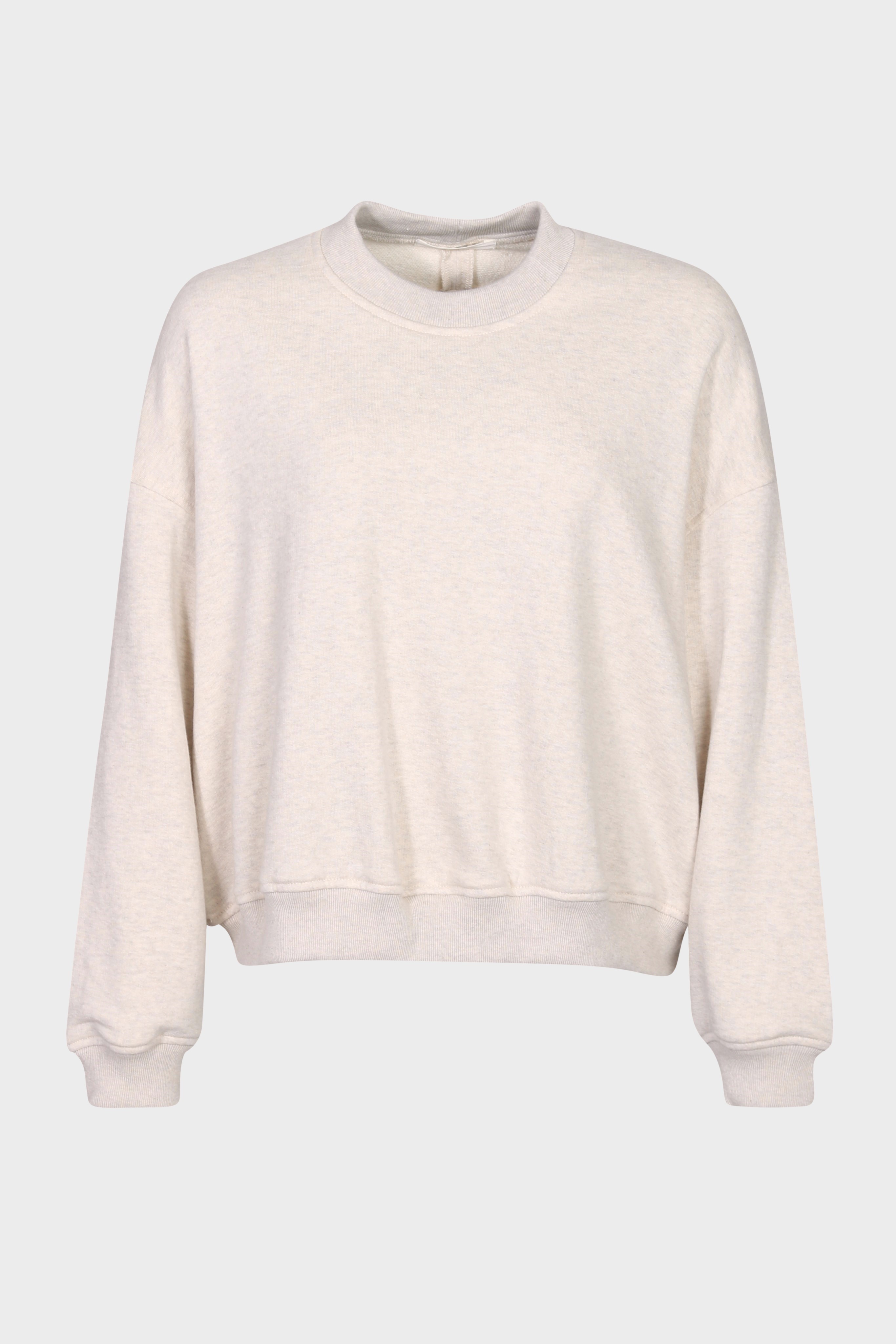 6397 Boxy Crewneck Sweater in Heather Oat XS