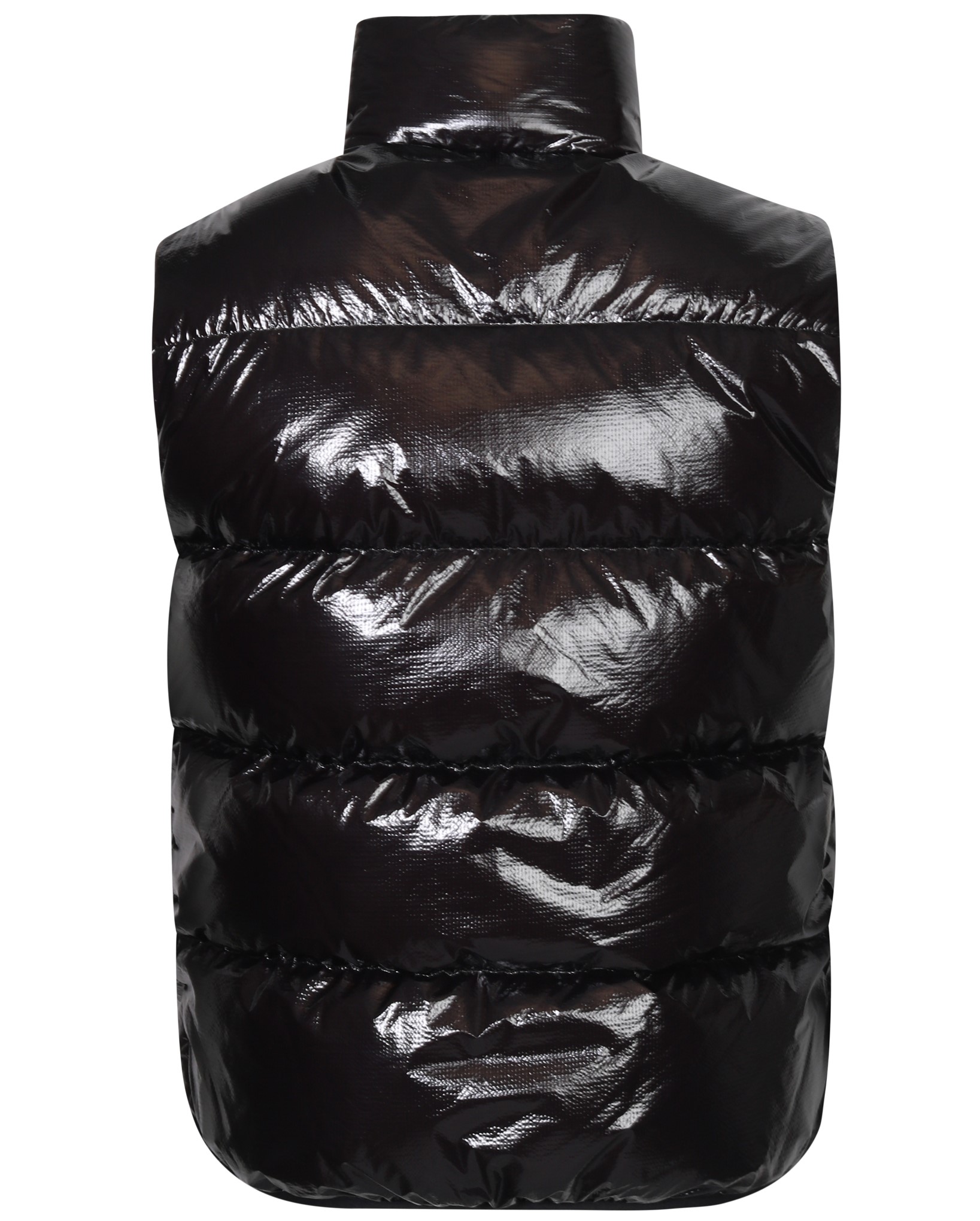 DSQUARED2 Hodded Puffer Vest in Black Shiny