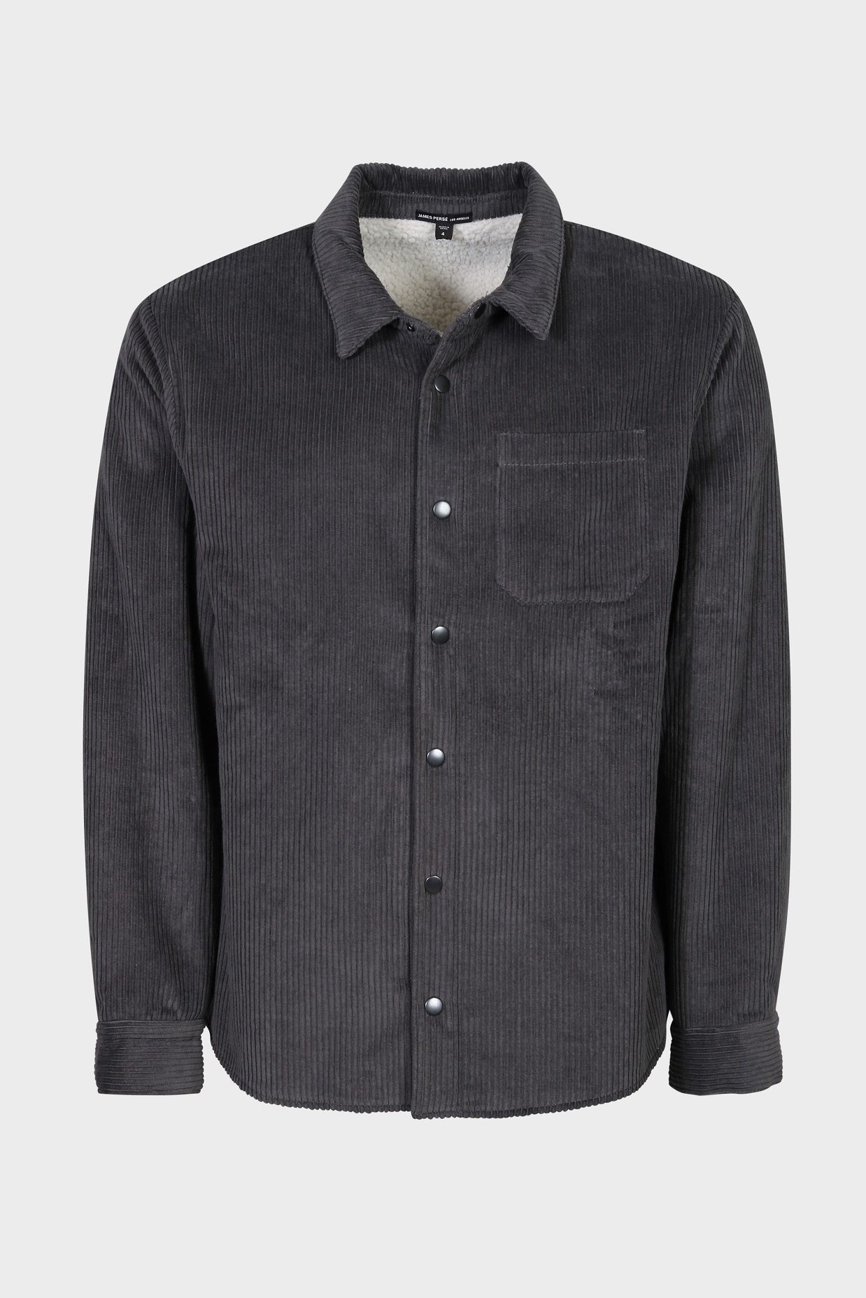 JAMES PERSE Sherpa Lined Corduroy Jacket in Grey JAMES PERSE Sherpa Lined Corduroy Jacket in Grey