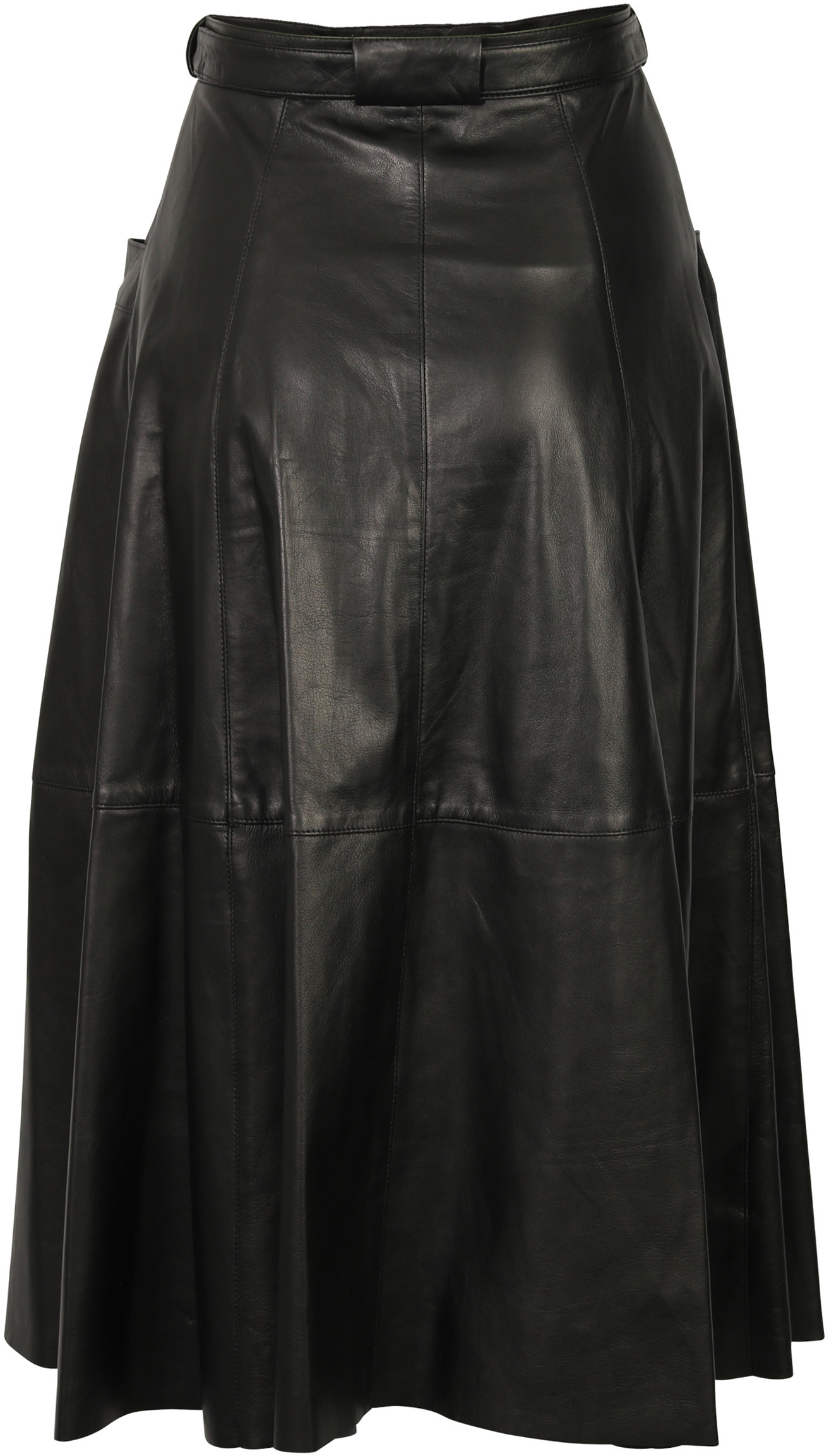 Nili Lotan Lila Leather Skirt Black M