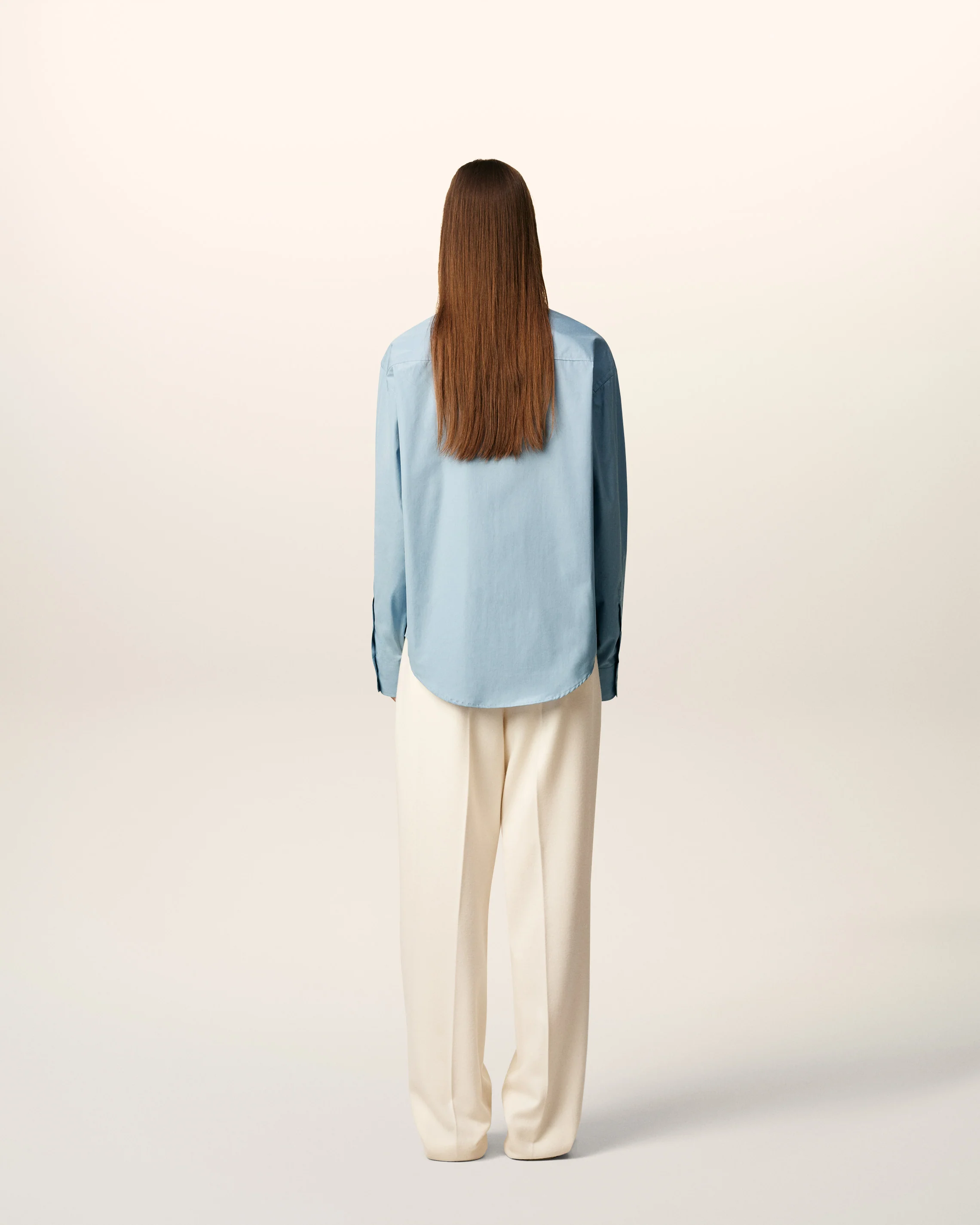 AMI PARIS de Coeur Embossed Boxy Shirt in Sky