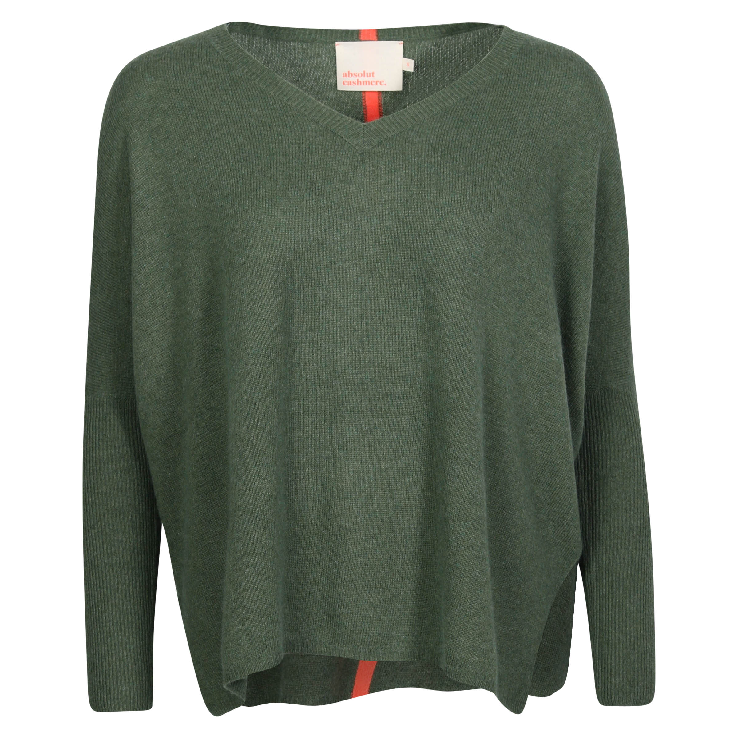 Absolut Cashmere Oversized Sweater Chloe Olive/Coral