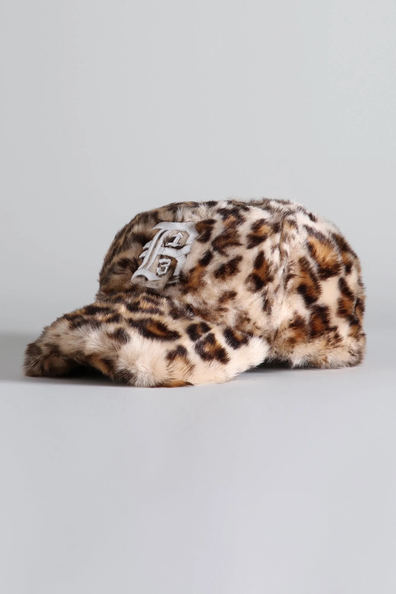 R13 Fur Basball Cap in Leopard