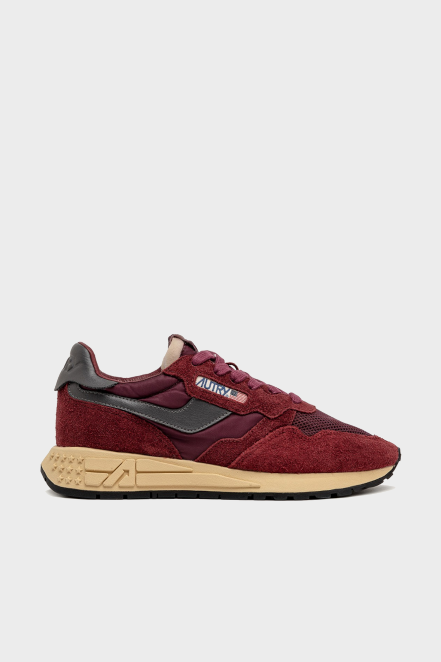 AUTRY ACTION SHOES Reelwind Low Sneaker Suede/Mesh/Bordeaux