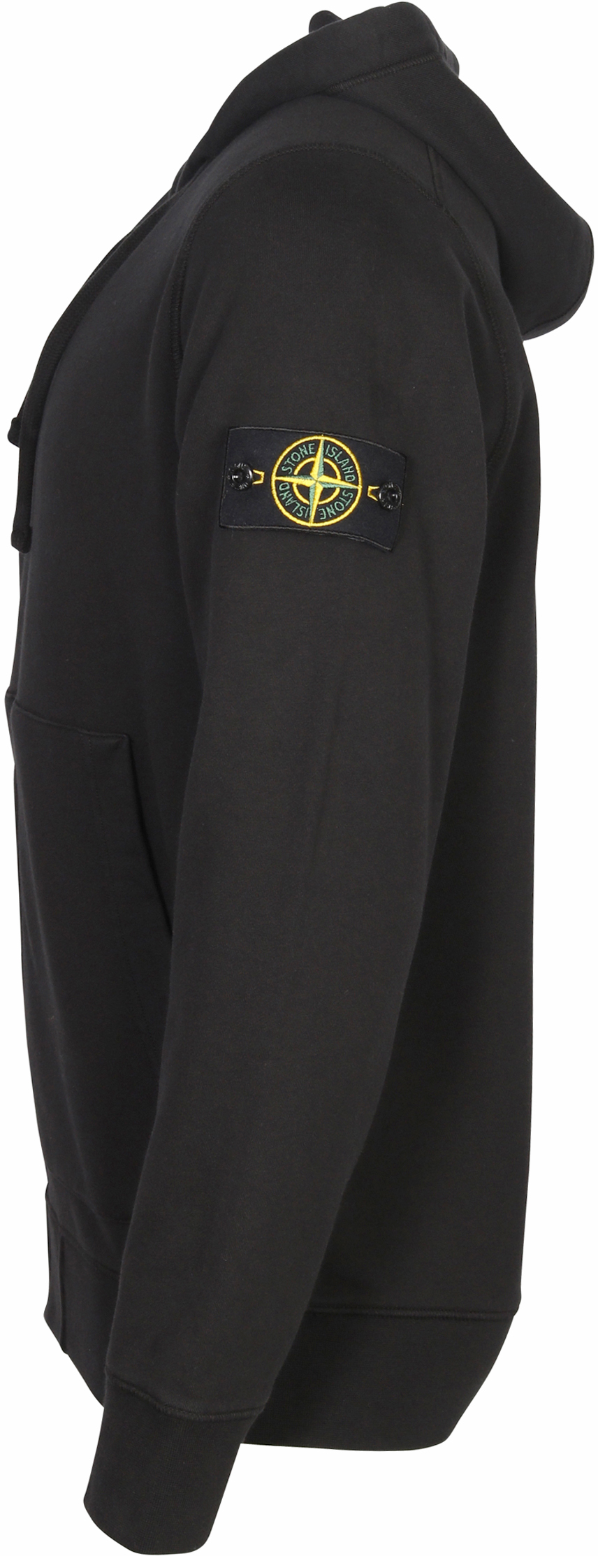 Stone Island Zip Hoodie in Black