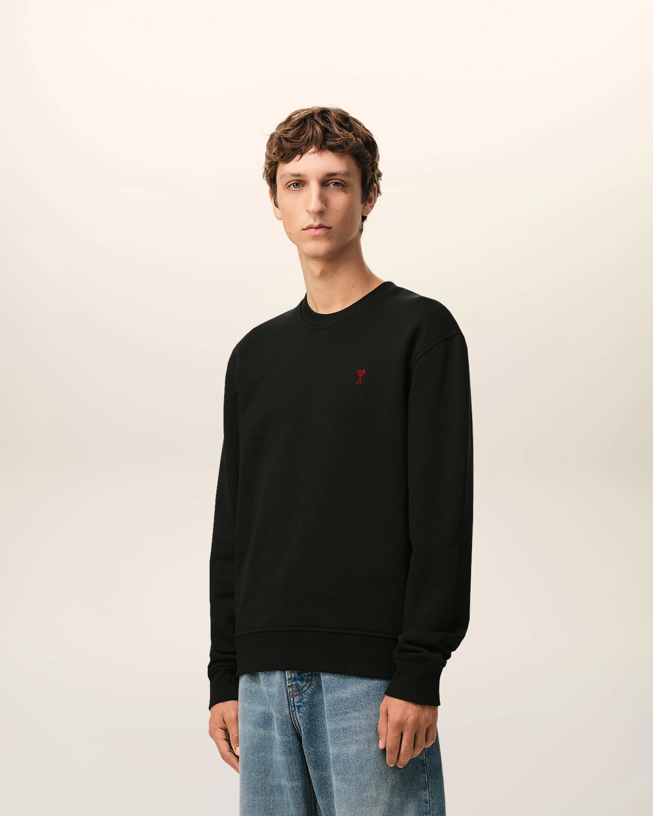 AMI PARIS de Coeur Sweatshirt in Black/Red