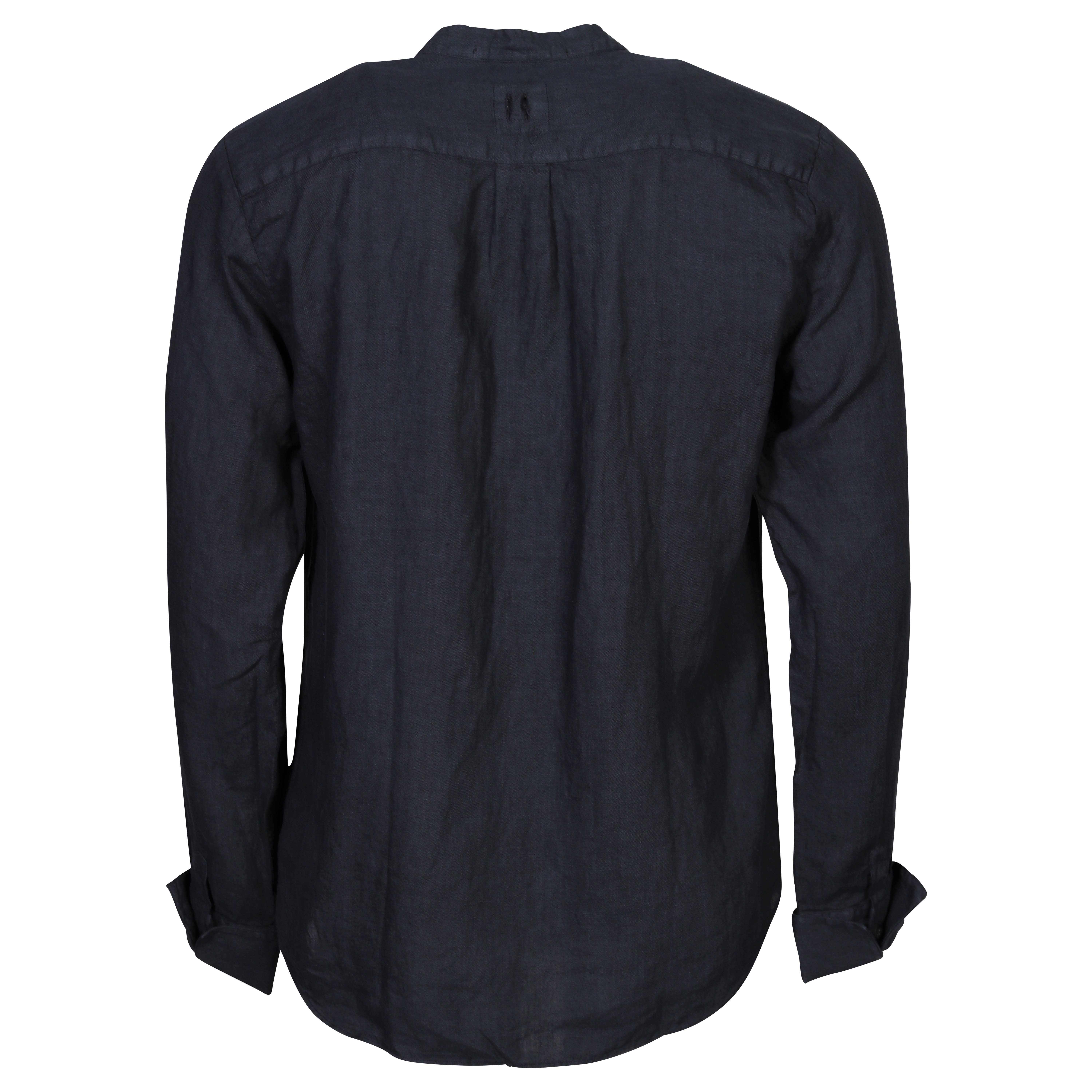 Hannes Roether Linen Tunic Shirt in Dark Navy