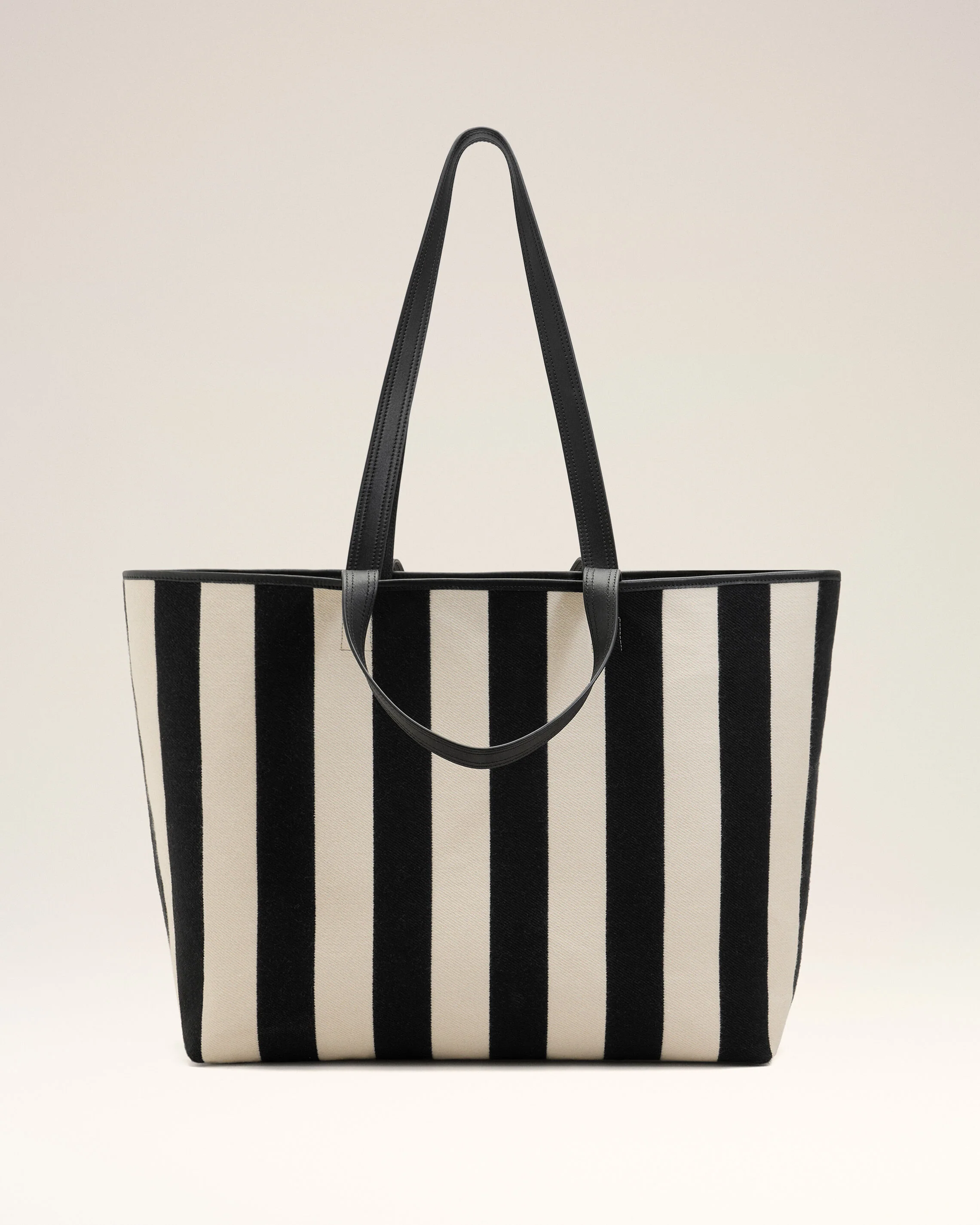 AMI PARIS Striped Canvas Shopping Bag
