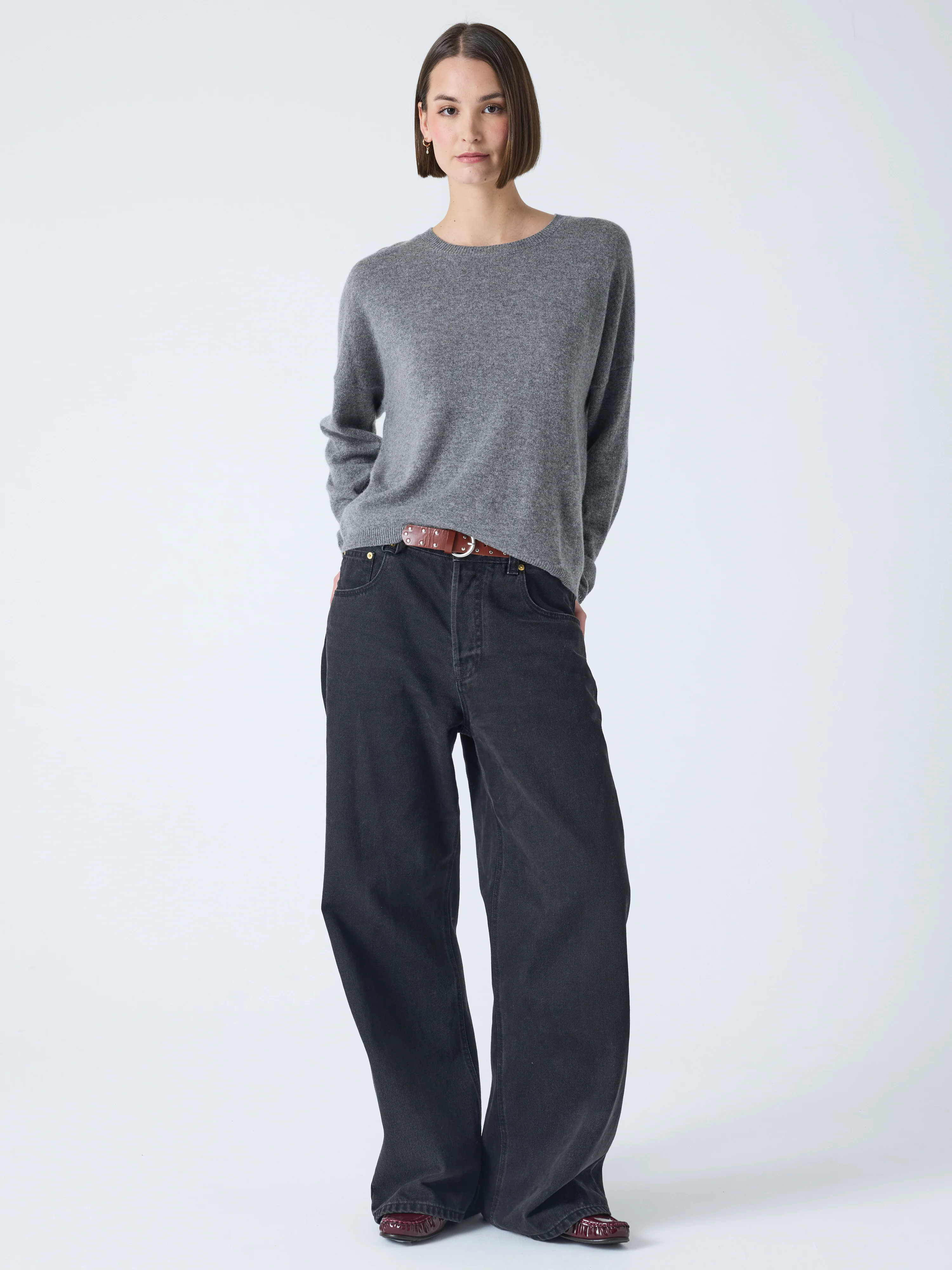 ABSOLUT CASHMERE Kaira Sweater in Dark Grey Melange