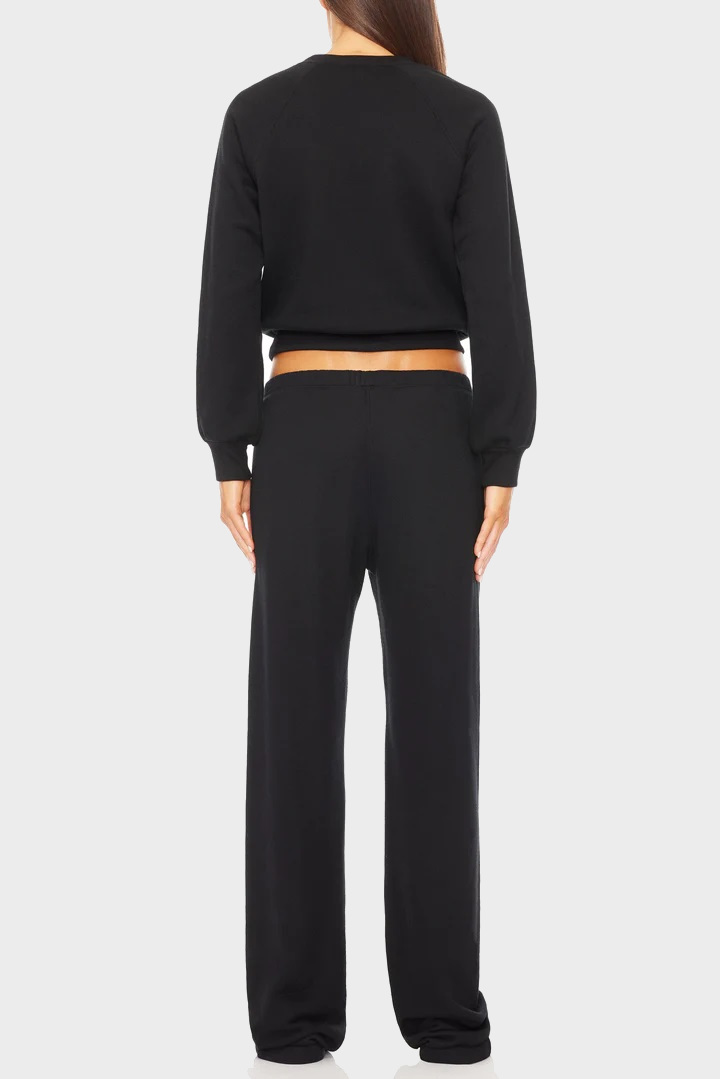 ÉTERNE Straight Leg Sweatpant in Black XL