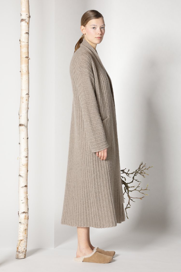 SMINFINITY Fluffy Tank Dress in Taupe Melange