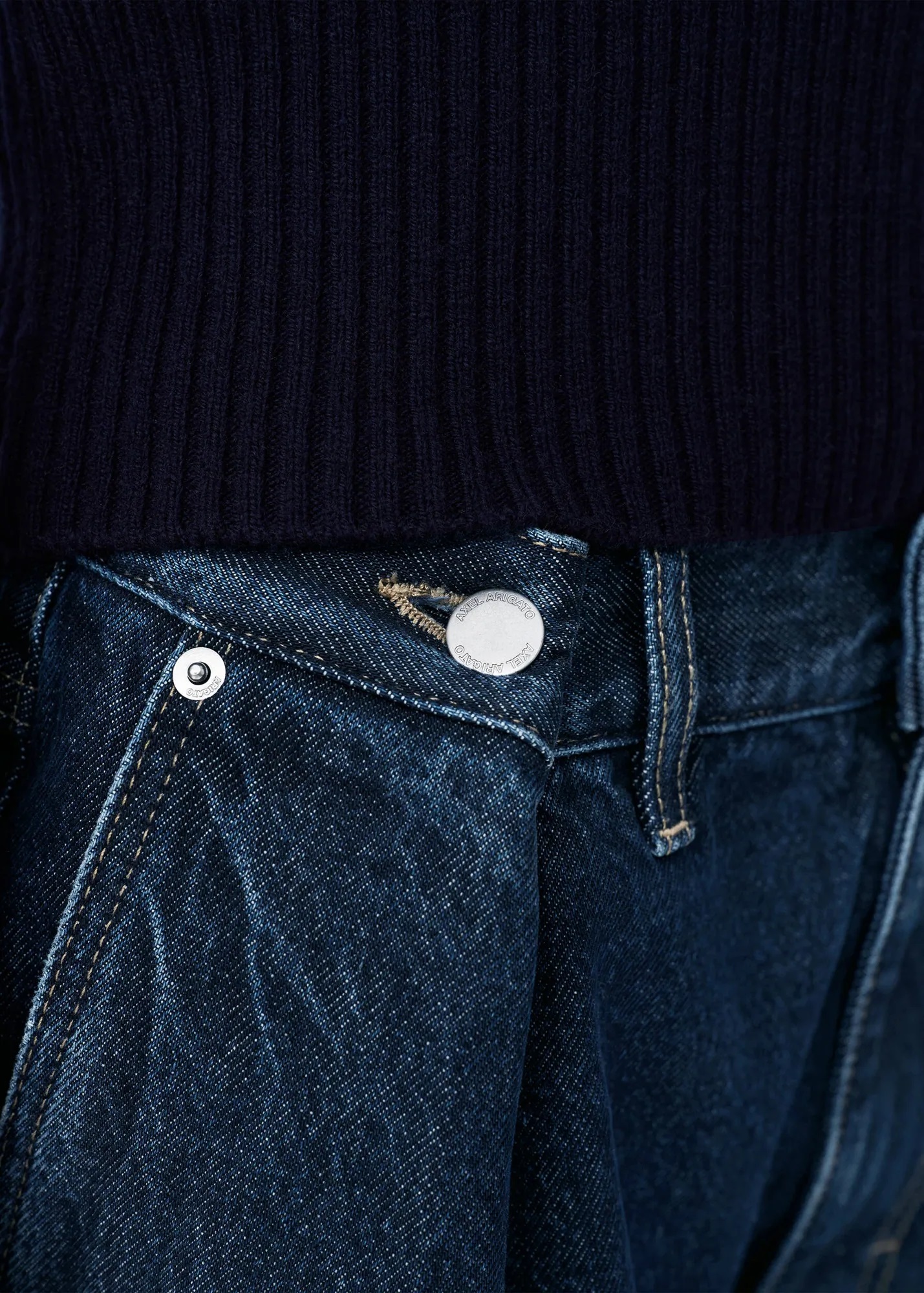 AXEL ARIGATO Relaxed Fit Jeans in Dark Blue