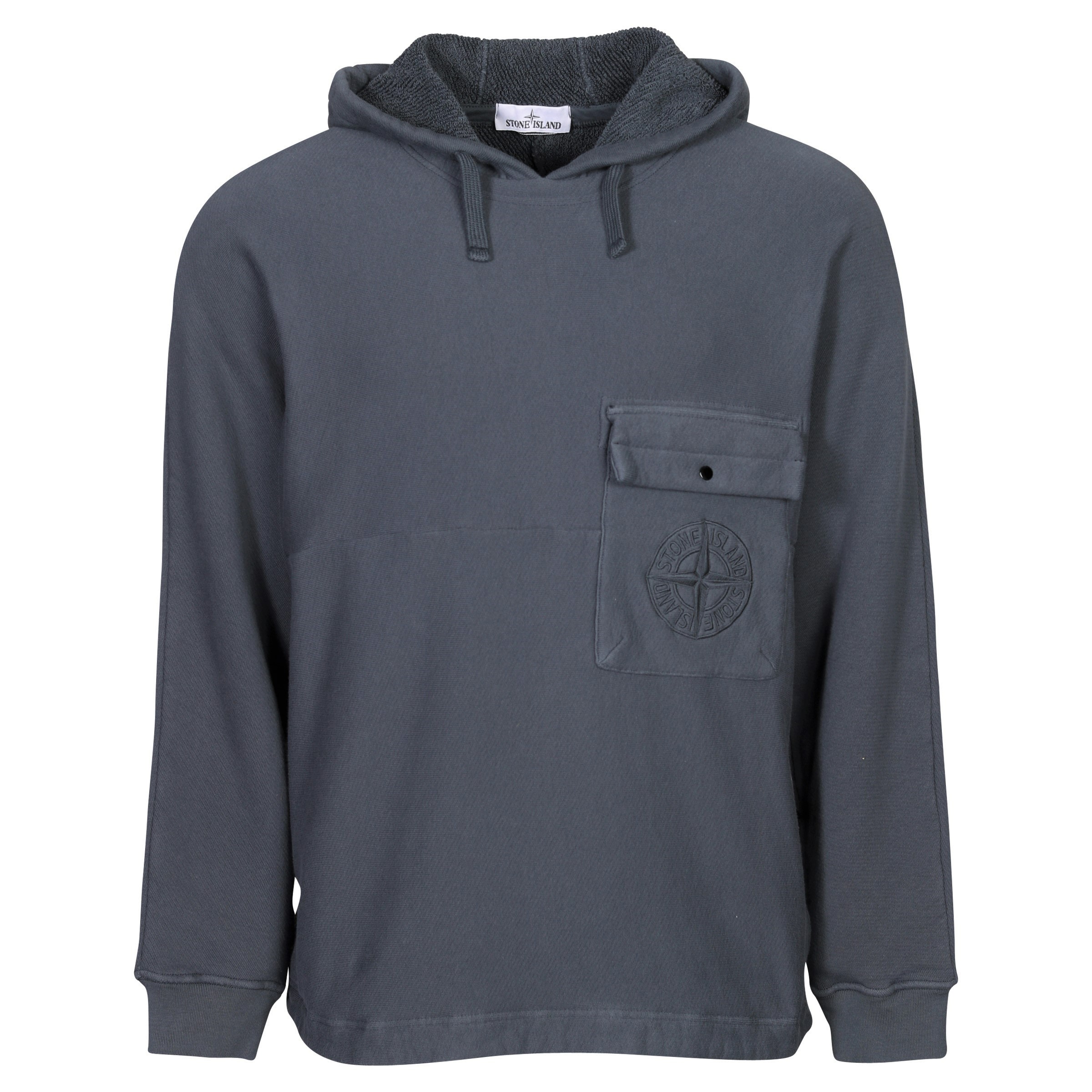 Stone Island Pocket Sweat Hoodie in Dusty Blue 2XL