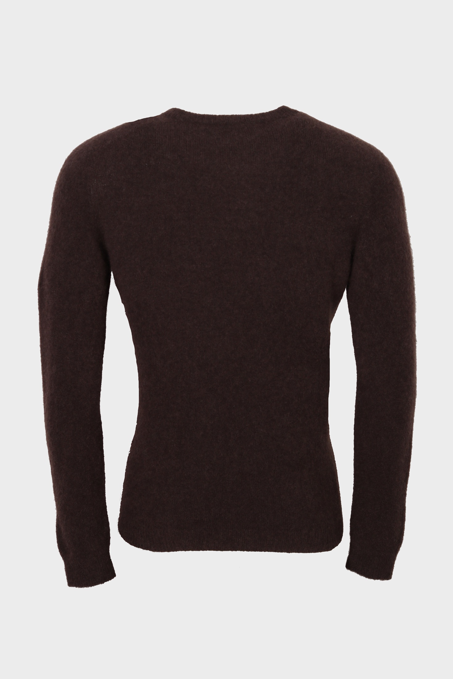 ROBERTO COLLINA Fluffy Cashmere Silk Sweater in Brown