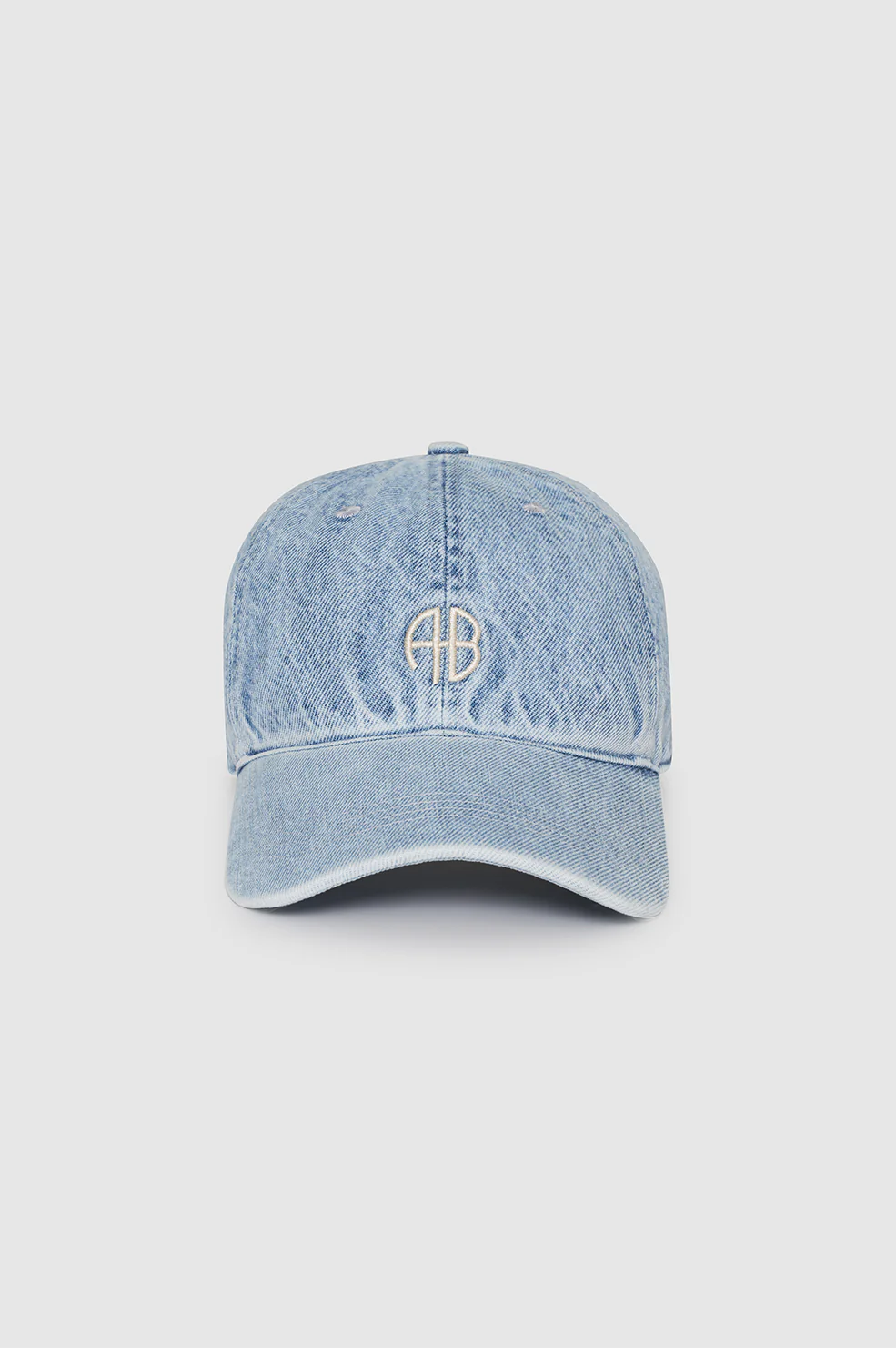 ANINE BING Baseball Cap in Bleached Denim