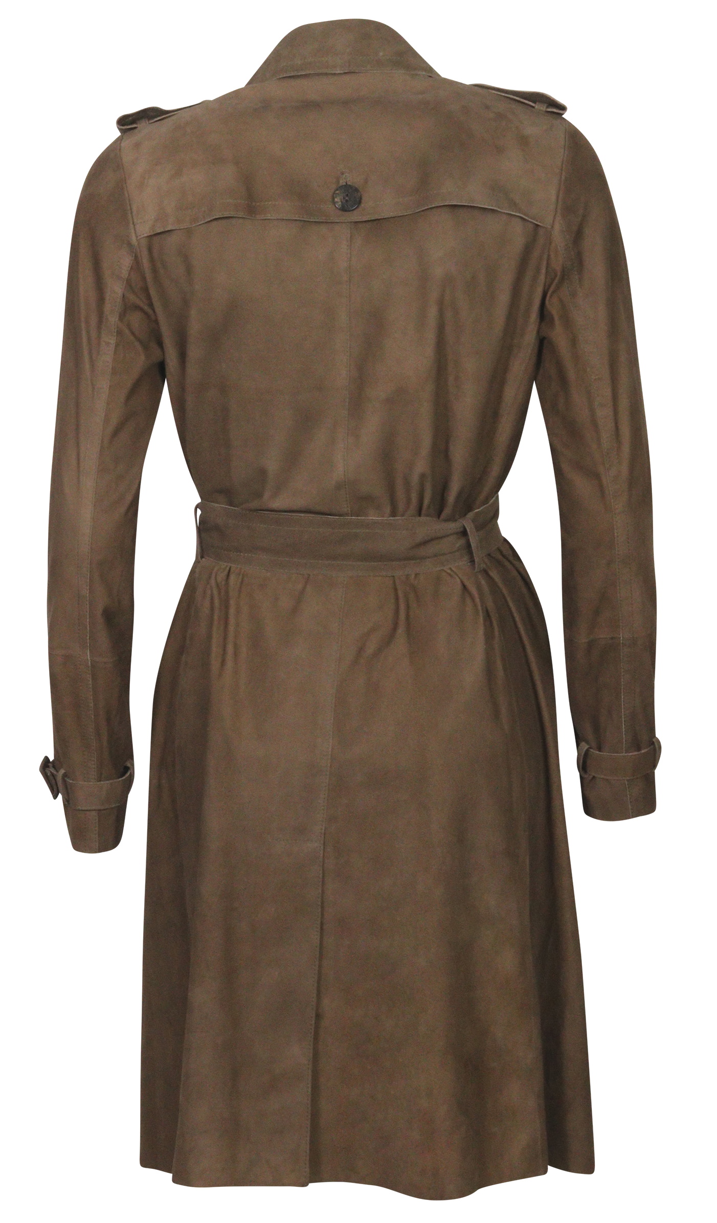 Giorgio Brato Soft Suede Leather Trench Dark Olive IT 42 - DE 36